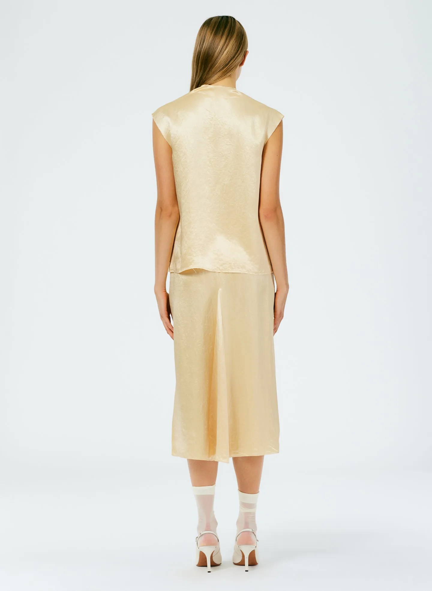 Sion Satin Godet Midi Skirt sold by Tibi product image thumbnail 3