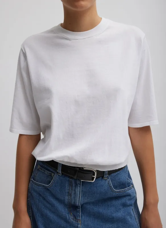 Super Fine Gauge Perfect Short Sleeve Men's Pullover sold by Tibi