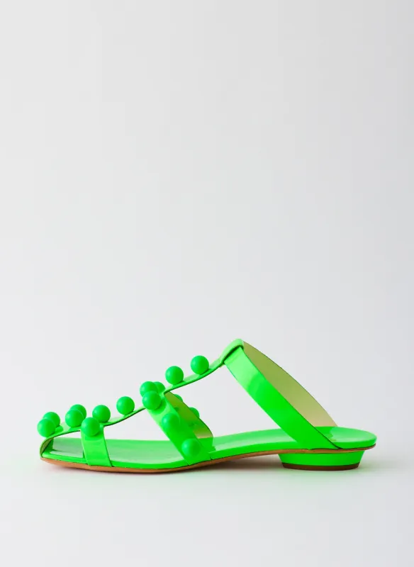 Dex Studded Neon Patent Sandal made by Tibi