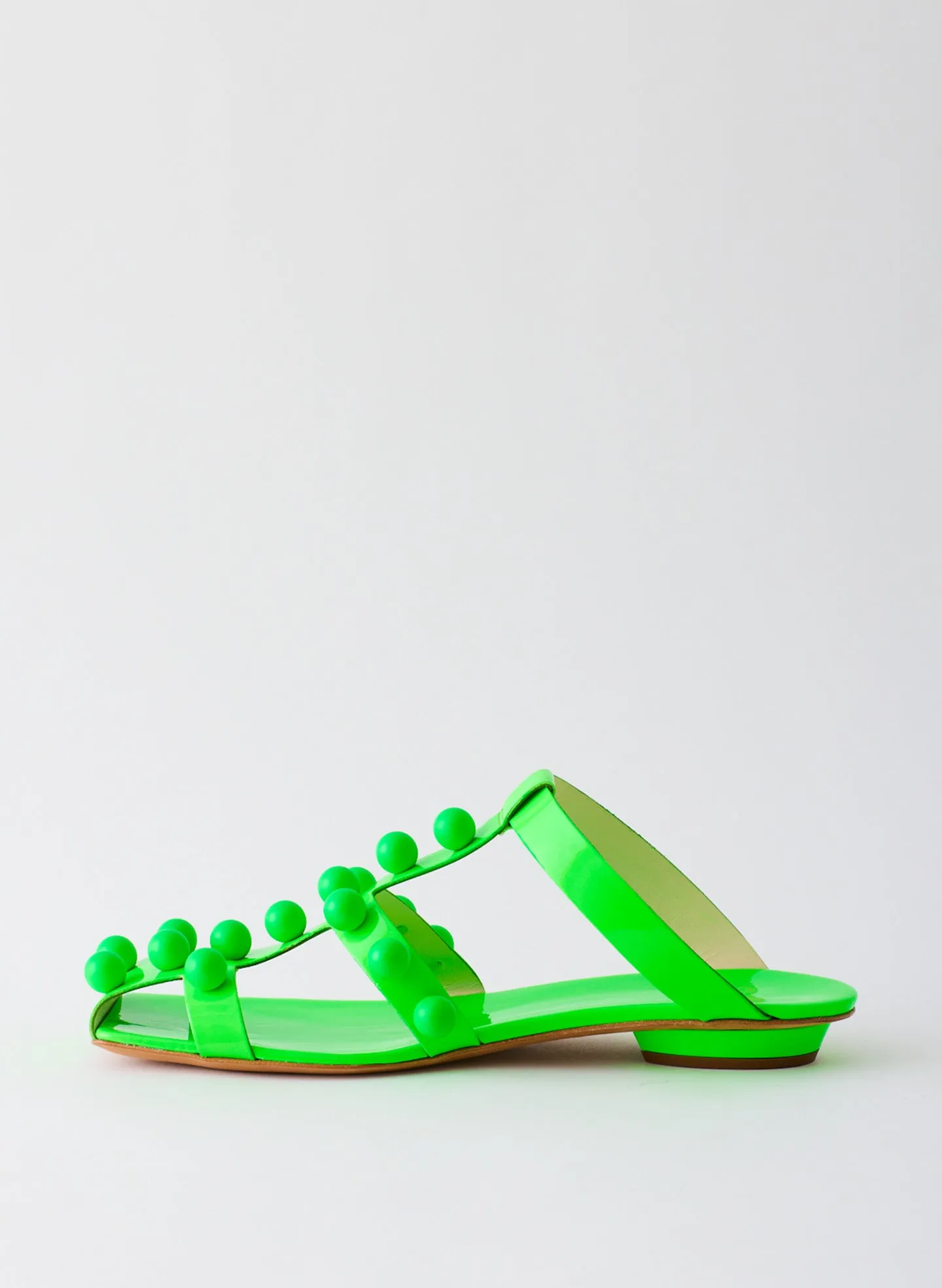 Dex Studded Neon Patent Sandal sold by Tibi