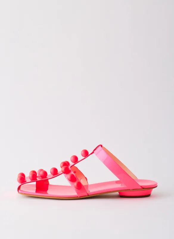 Dex Studded Neon Patent Sandal sold by Tibi
