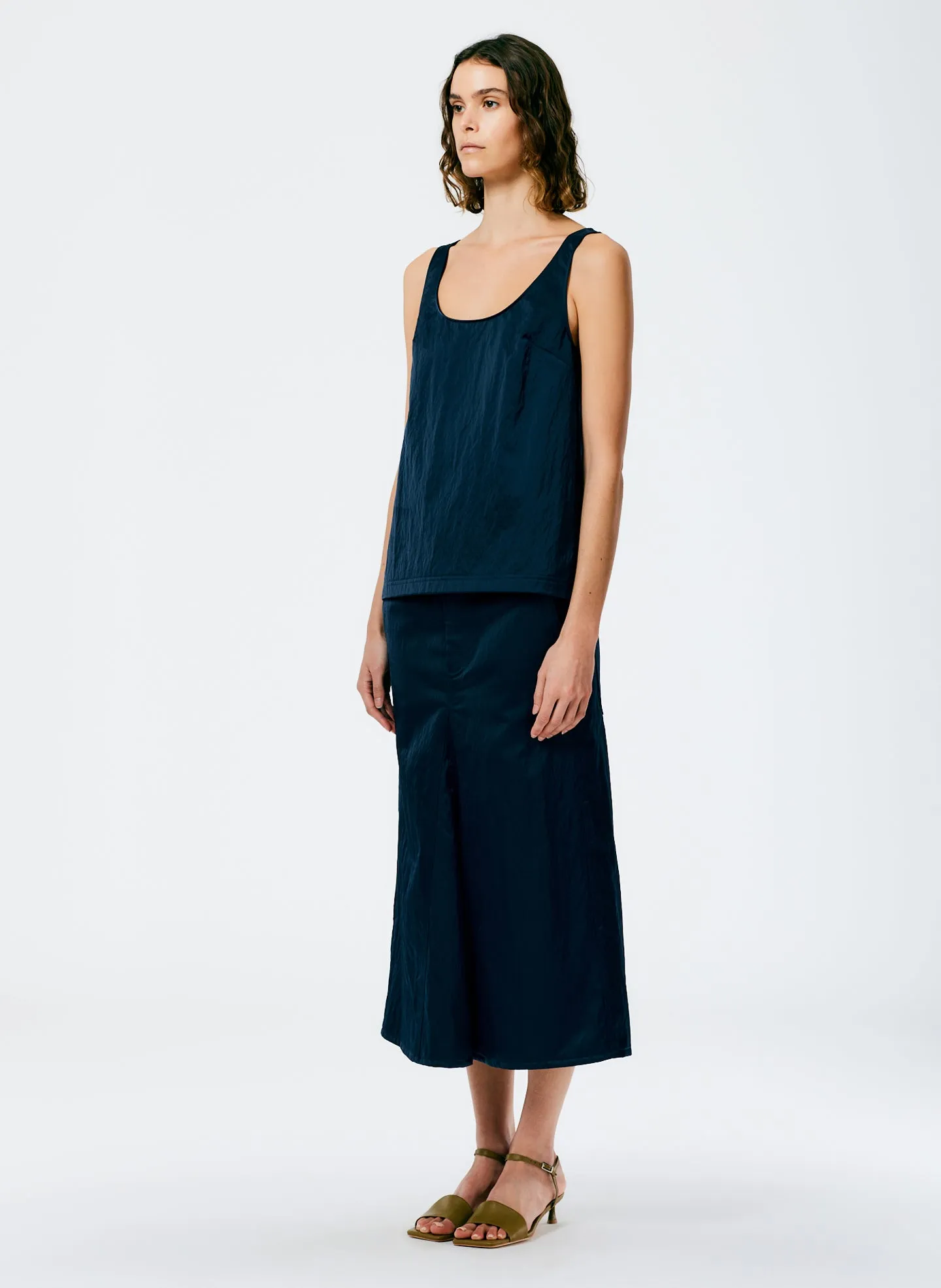 Luxe Eco Satin Nylon Scoopneck Tank sold by Tibi product image thumbnail 5