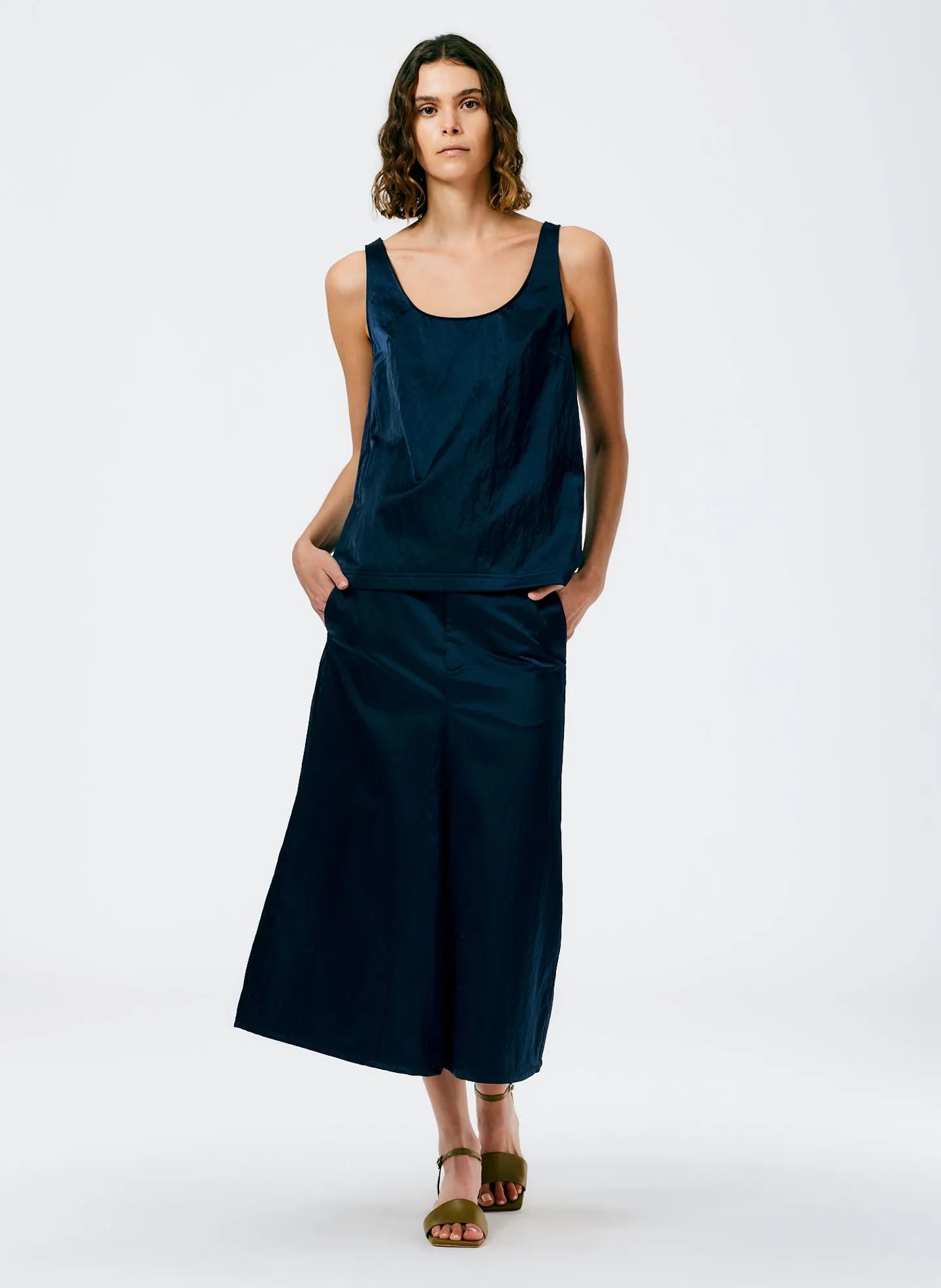 Luxe Eco Satin Nylon Scoopneck Tank sold by Tibi product image thumbnail 4