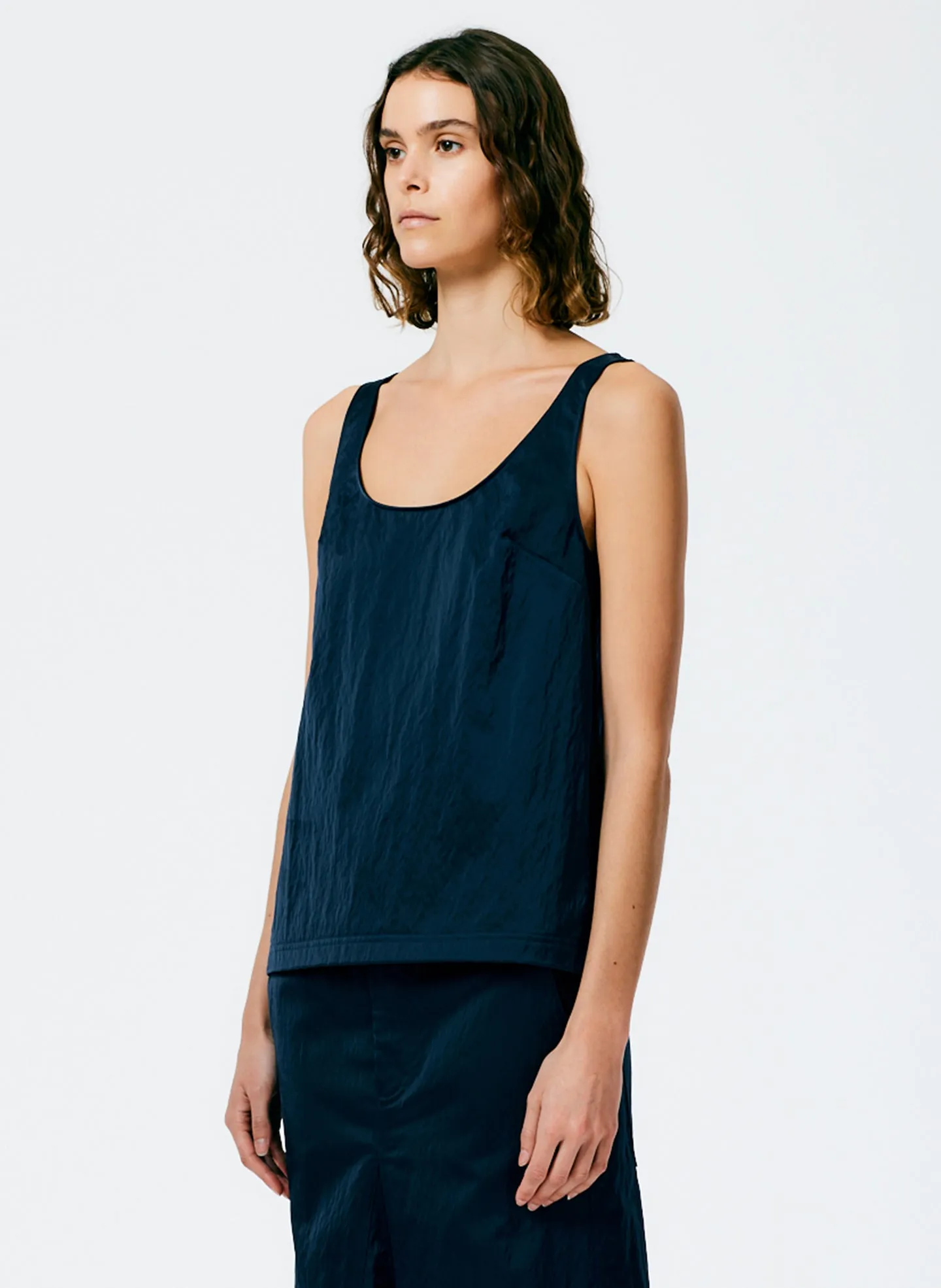Luxe Eco Satin Nylon Scoopneck Tank sold by Tibi product image thumbnail 3