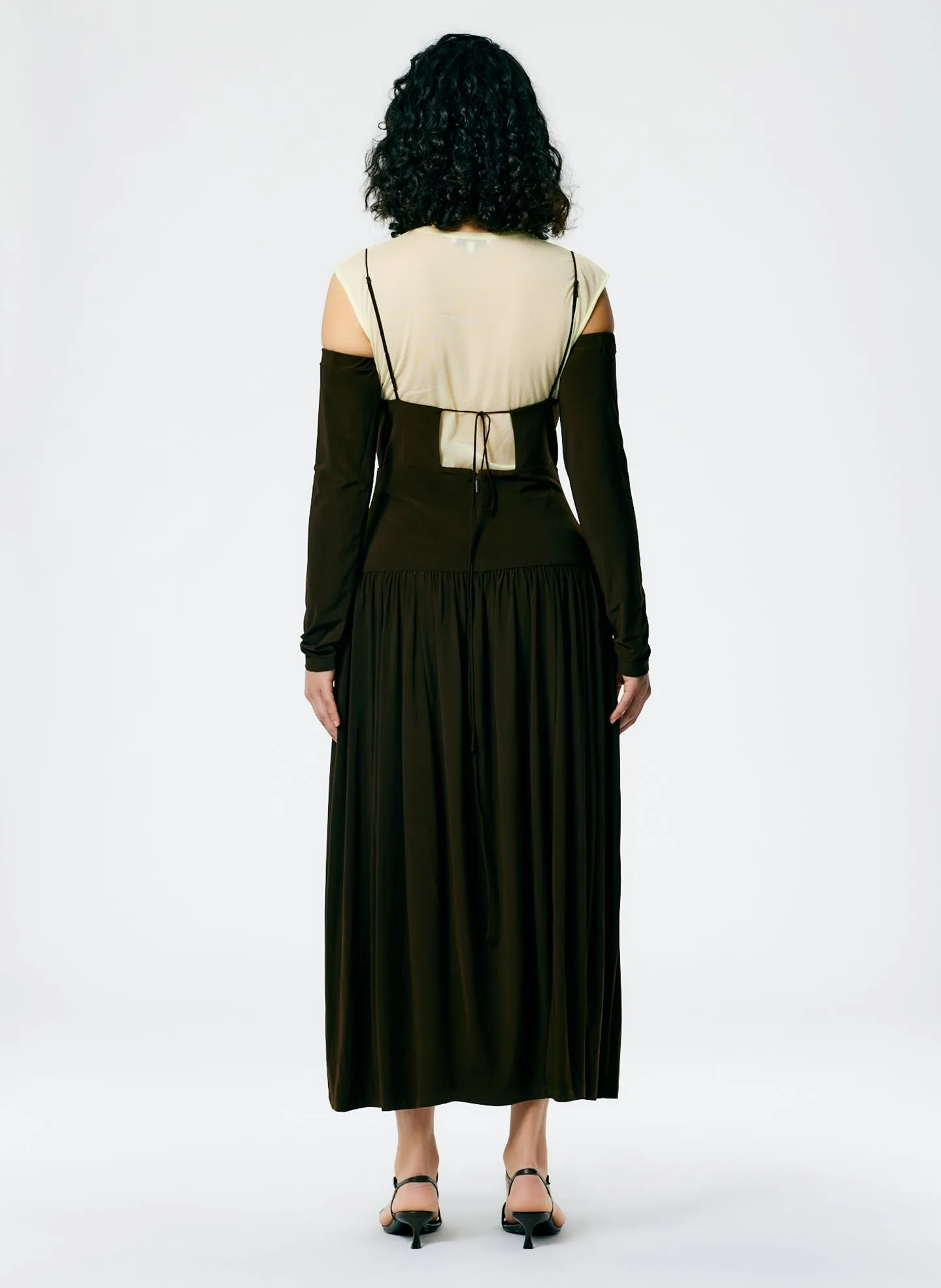 Drapey Jersey Cut Out Sculpted Shirred Dress sold by Tibi product image thumbnail 5