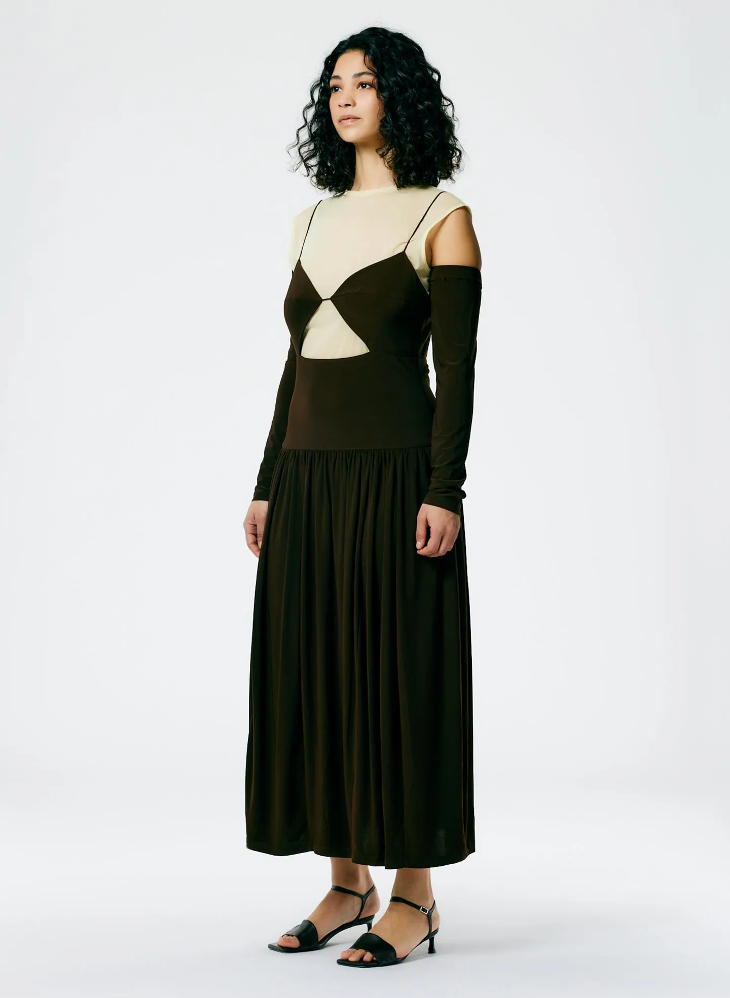 Drapey Jersey Cut Out Sculpted Shirred Dress sold by Tibi product image thumbnail 3