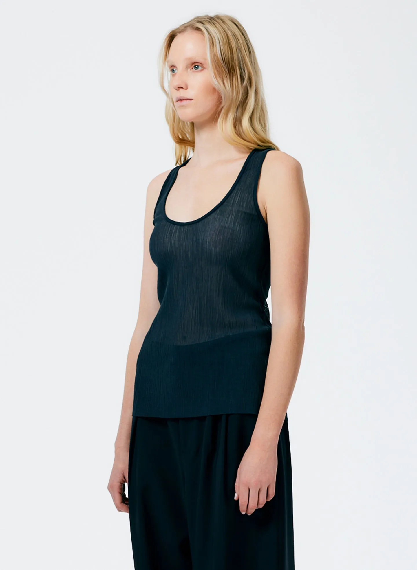 Crepe Gauze Racerback Tank sold by Tibi product image thumbnail 2