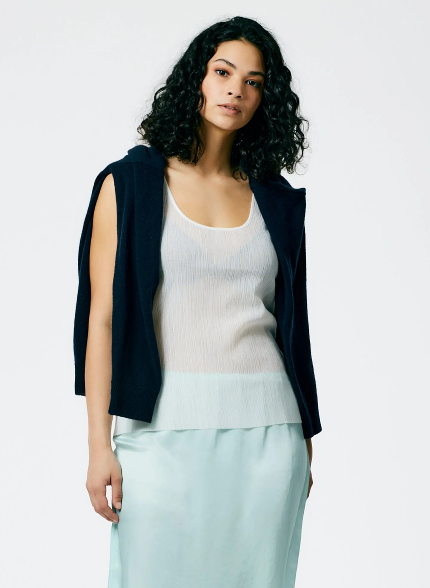 Crepe Gauze Racerback Tank sold by Tibi