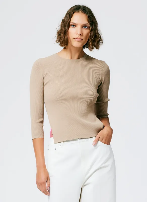 Giselle Stretch Sweater Circle Openback Pullover made by Tibi
