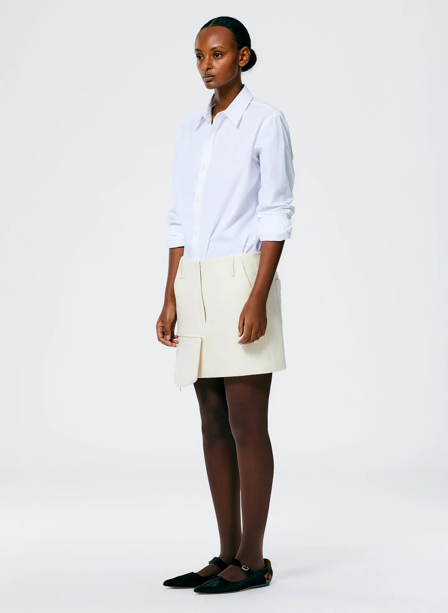 Boiled Wool Mini Skirt sold by Tibi product image thumbnail 3
