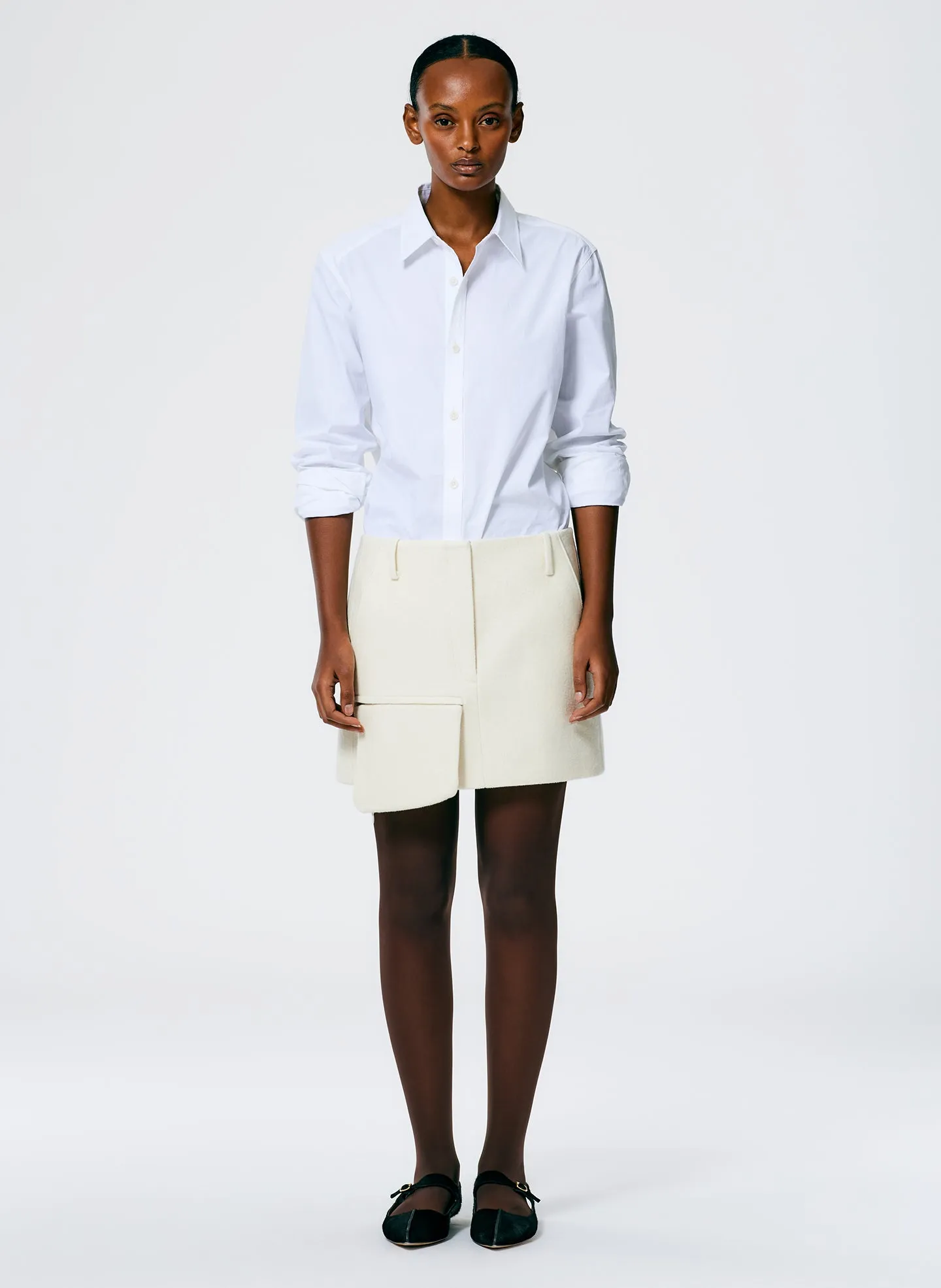 Boiled Wool Mini Skirt sold by Tibi product image thumbnail 2