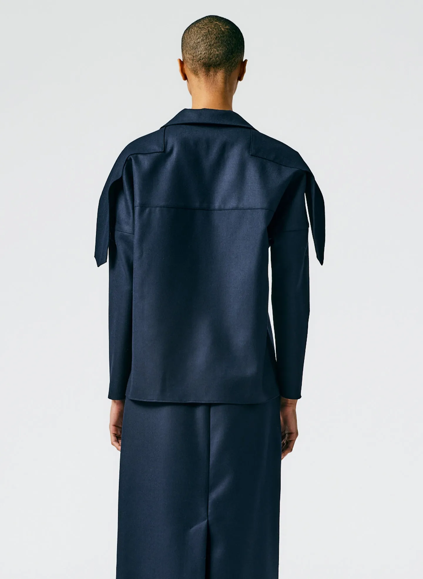 Superfine Wool Flannel V-Neck Top sold by Tibi product image thumbnail 5