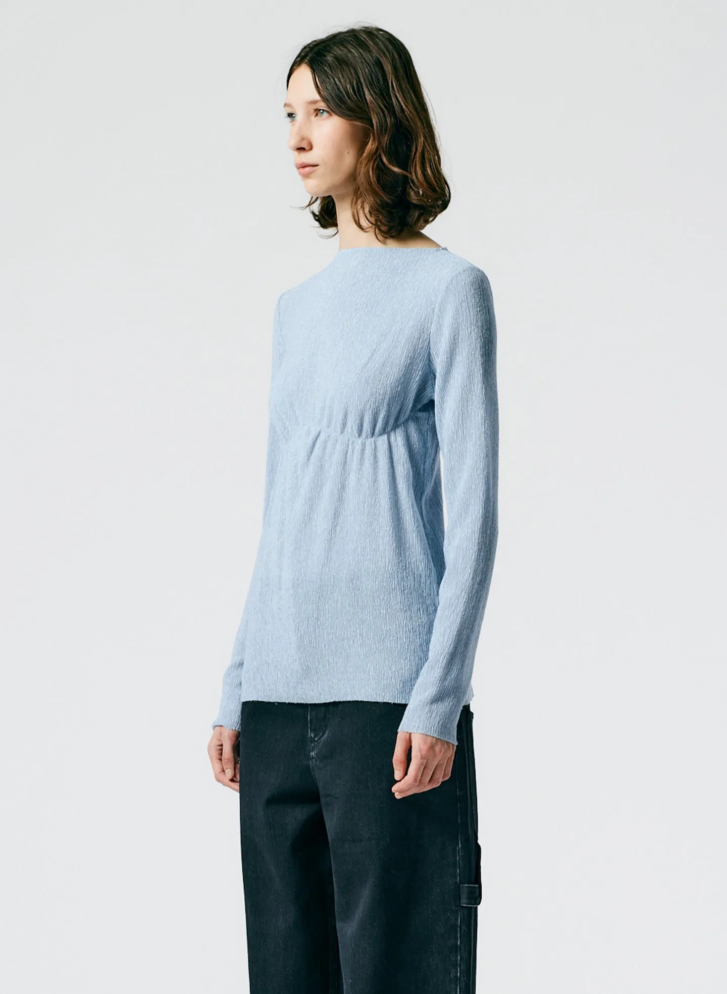 Sage Crinkle Lyocell Boatneck T-Shirt sold by Tibi product image thumbnail 5