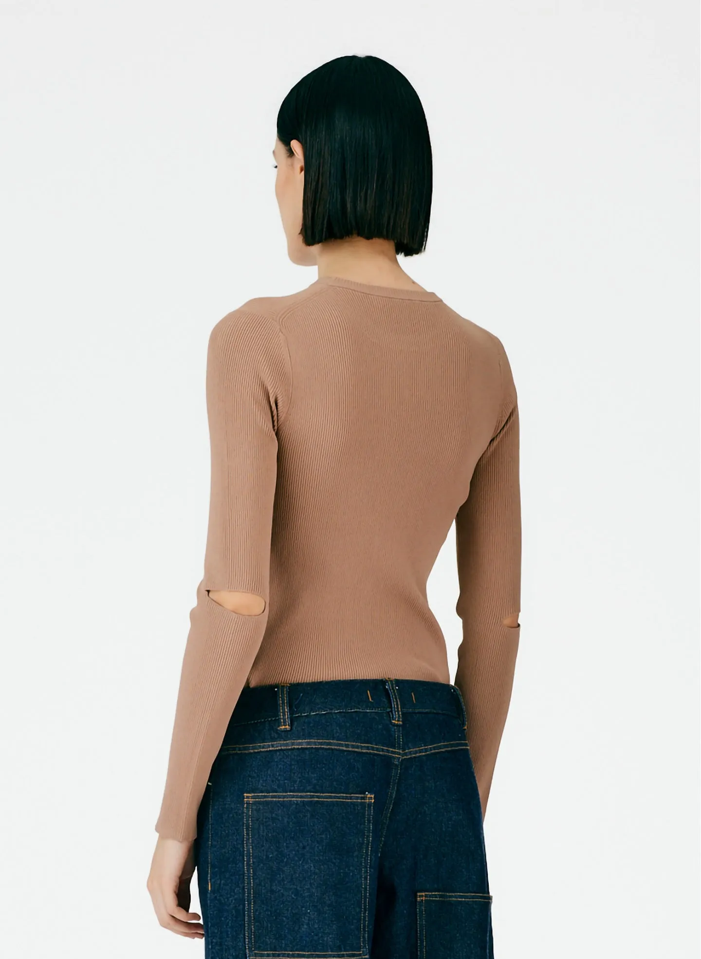 Giselle Slash Cutout Crewneck Pullover sold by Tibi product image thumbnail 3