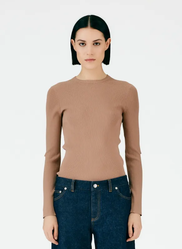 Giselle Slash Cutout Crewneck Pullover made by Tibi