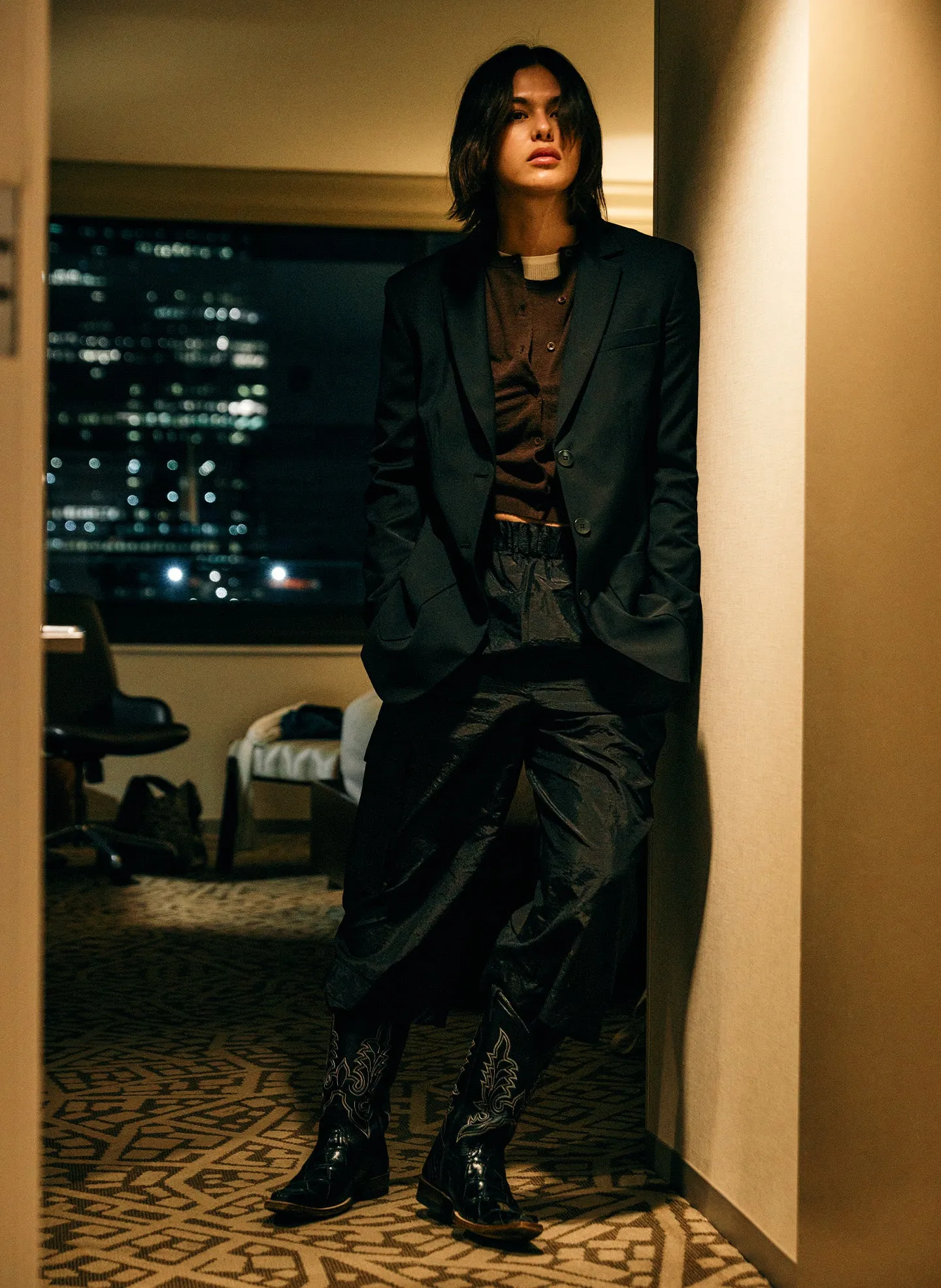 Tropical Wool Cutout Sleeve Marlon Blazer sold by Tibi product image thumbnail 2