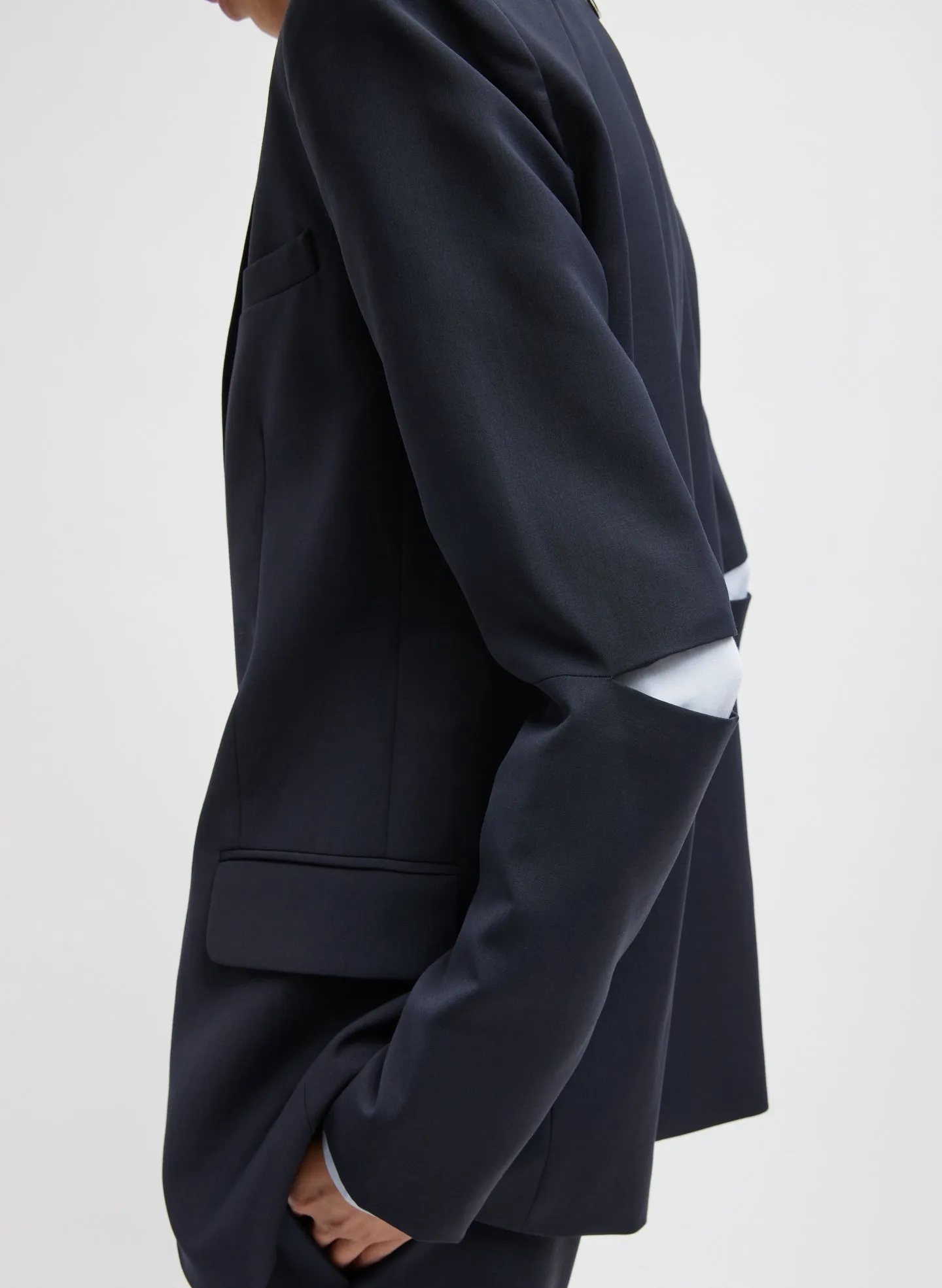 Tropical Wool Cutout Sleeve Marlon Blazer sold by Tibi product image thumbnail 3