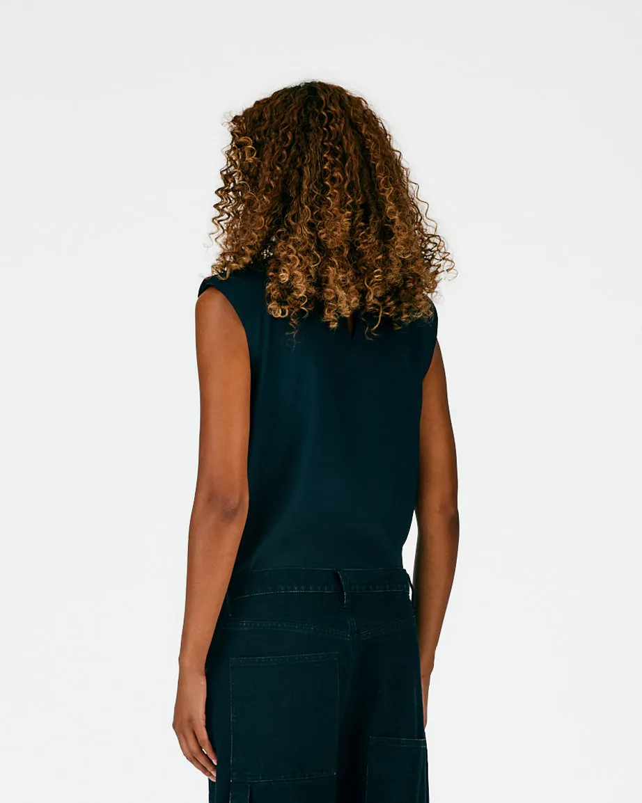 Chalky Drape Padded Shoulder Sleeveless Top sold by Tibi product image thumbnail 3