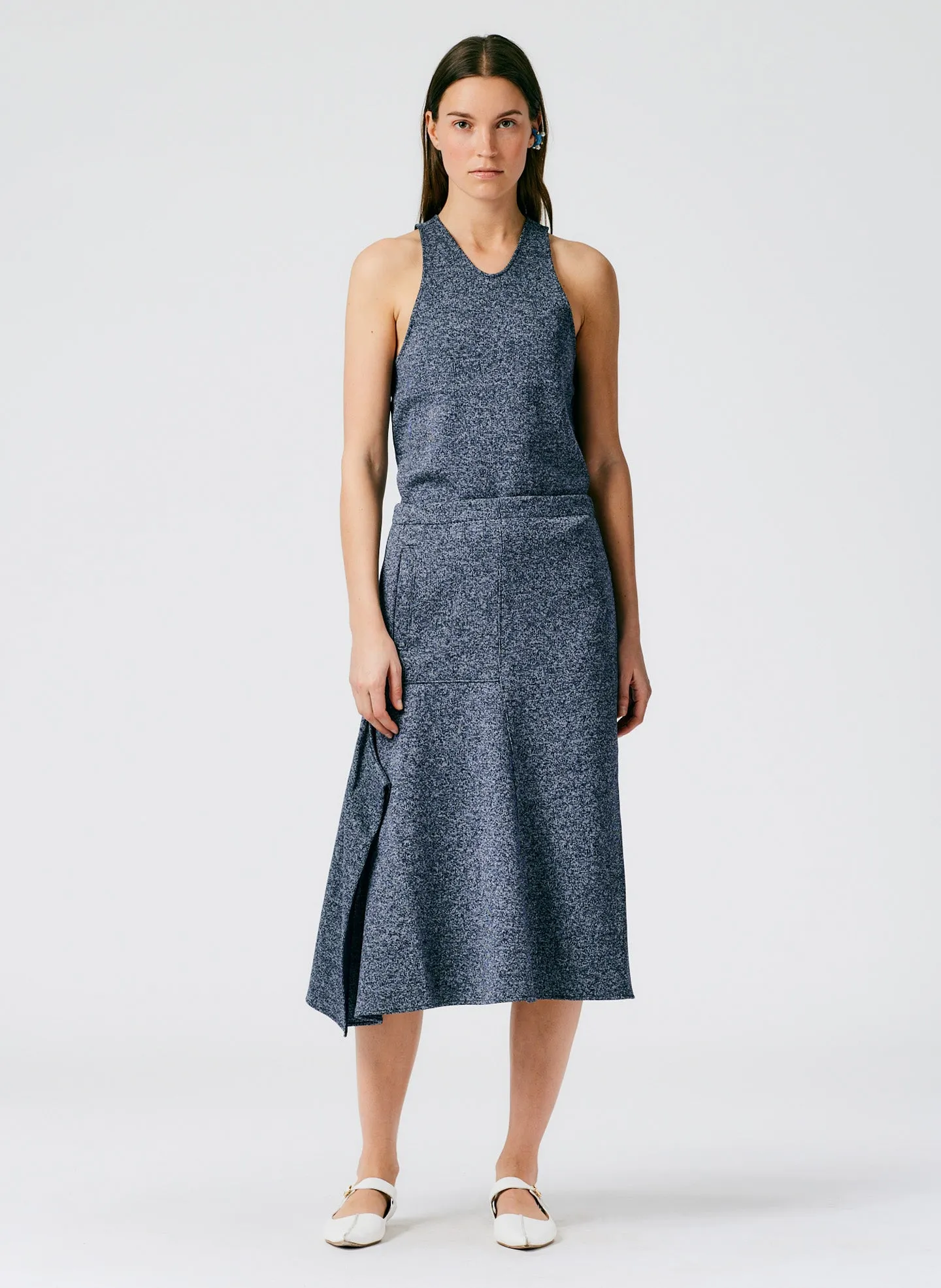 Speckled Knit Asymmetrical Flare Skirt sold by Tibi product image thumbnail 5