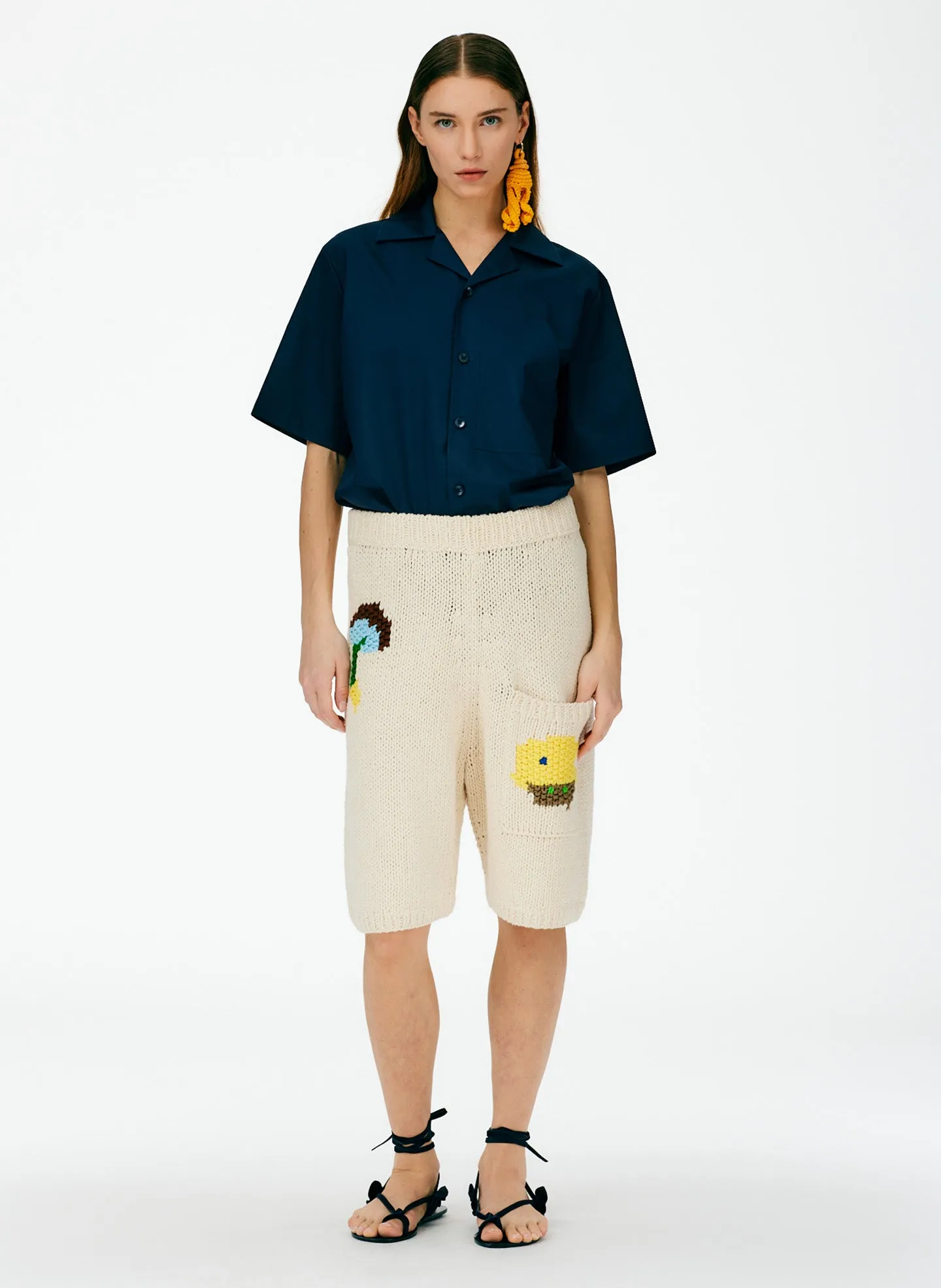 Handknit Intarsia Pull On Short sold by Tibi product image thumbnail 5