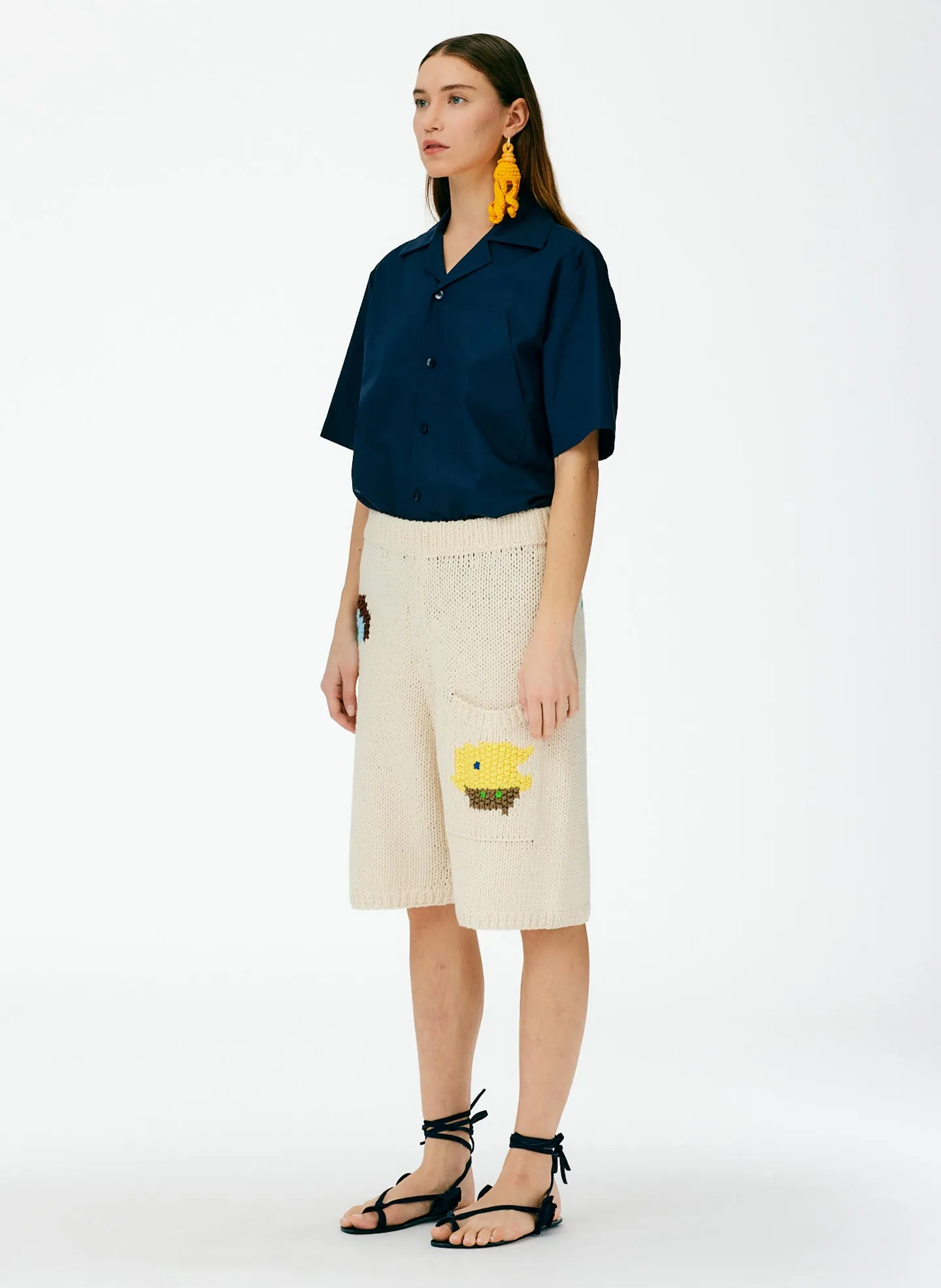 Handknit Intarsia Pull On Short sold by Tibi product image thumbnail 2