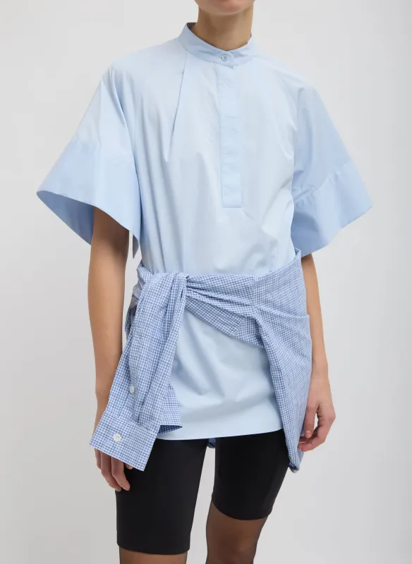 Eco Poplin Raglan Tucked Short Sleeve Shirt sold by Tibi