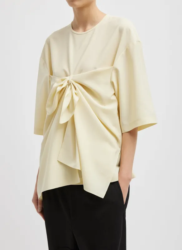 Tropical Wool Tie Front T-Shirt sold by Tibi