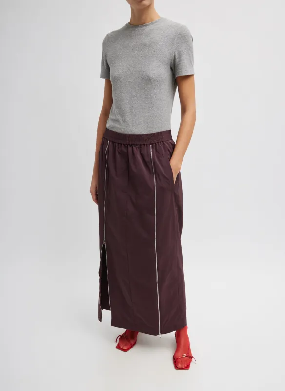 Nylon Zipper Maxi Skirt made by Tibi