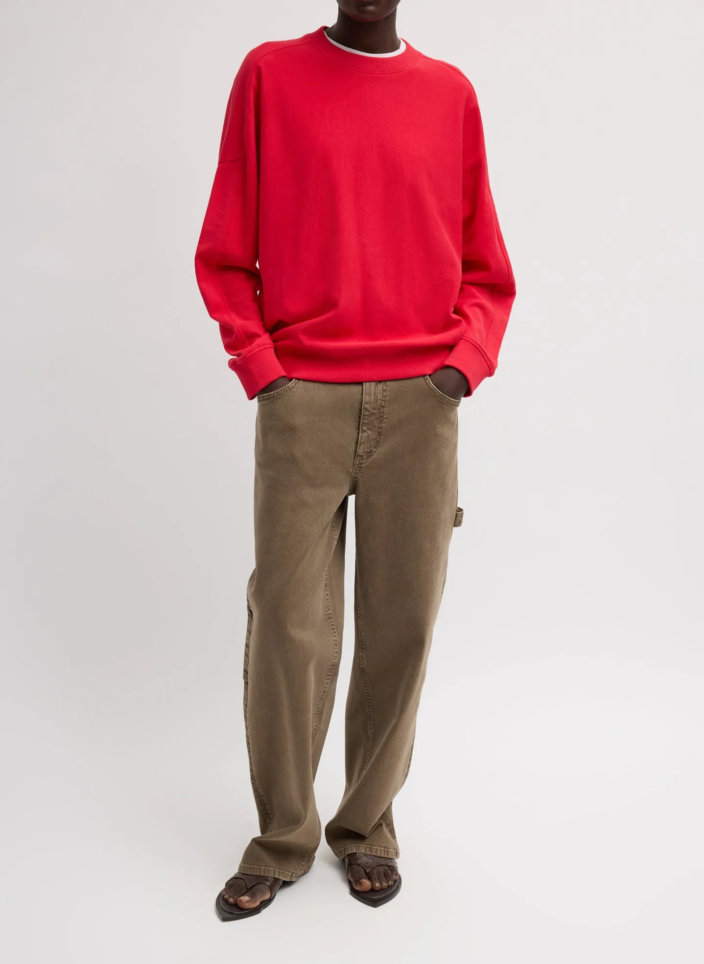 Light Weight Sweatshirting Crewneck Sweatshirt sold by Tibi product image thumbnail 5
