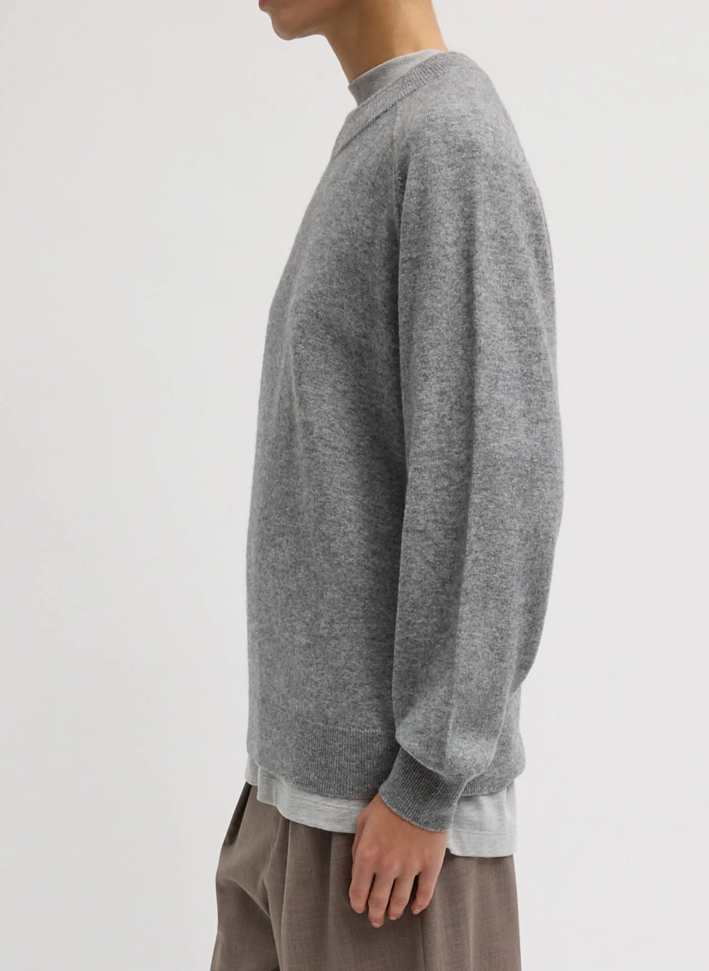 Washable Cashmere Crewneck Cut Out Sleeve Sweater sold by Tibi product image thumbnail 3