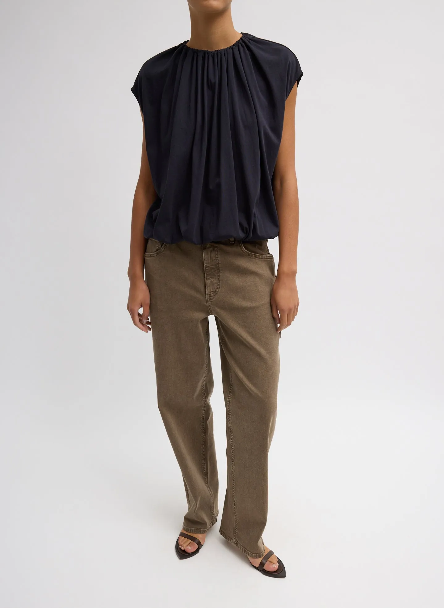 T-Shirt Program Shirred Neck Circular Top sold by Tibi product image thumbnail 4