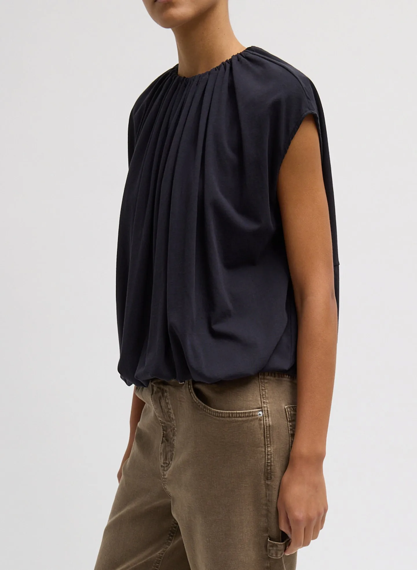 T-Shirt Program Shirred Neck Circular Top sold by Tibi product image thumbnail 2