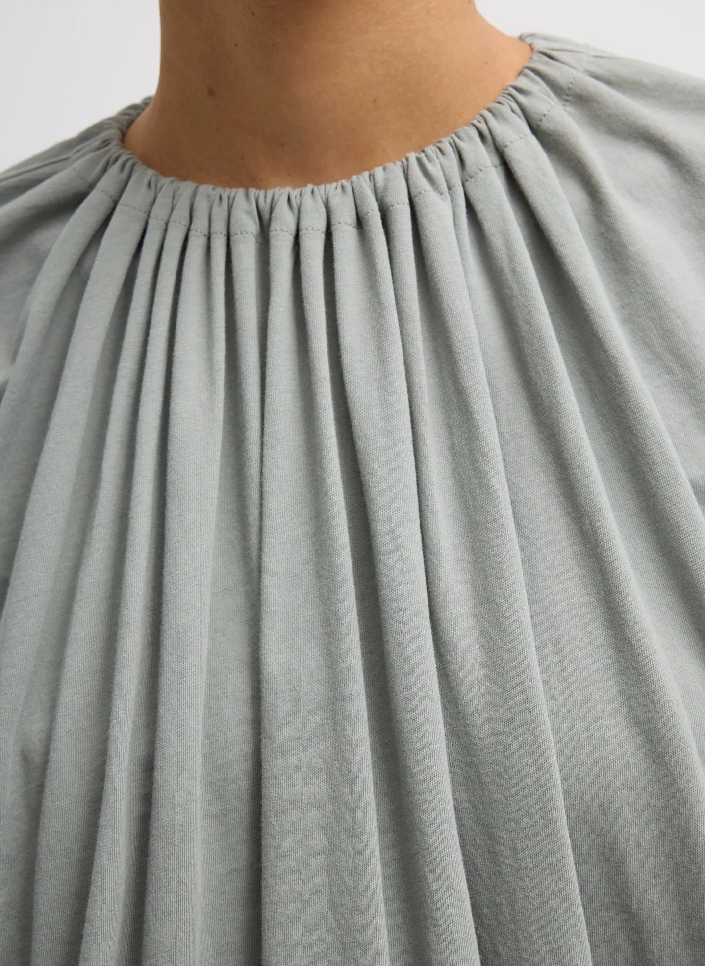 Shirred Neck Circular T-Shirt sold by Tibi product image thumbnail 5