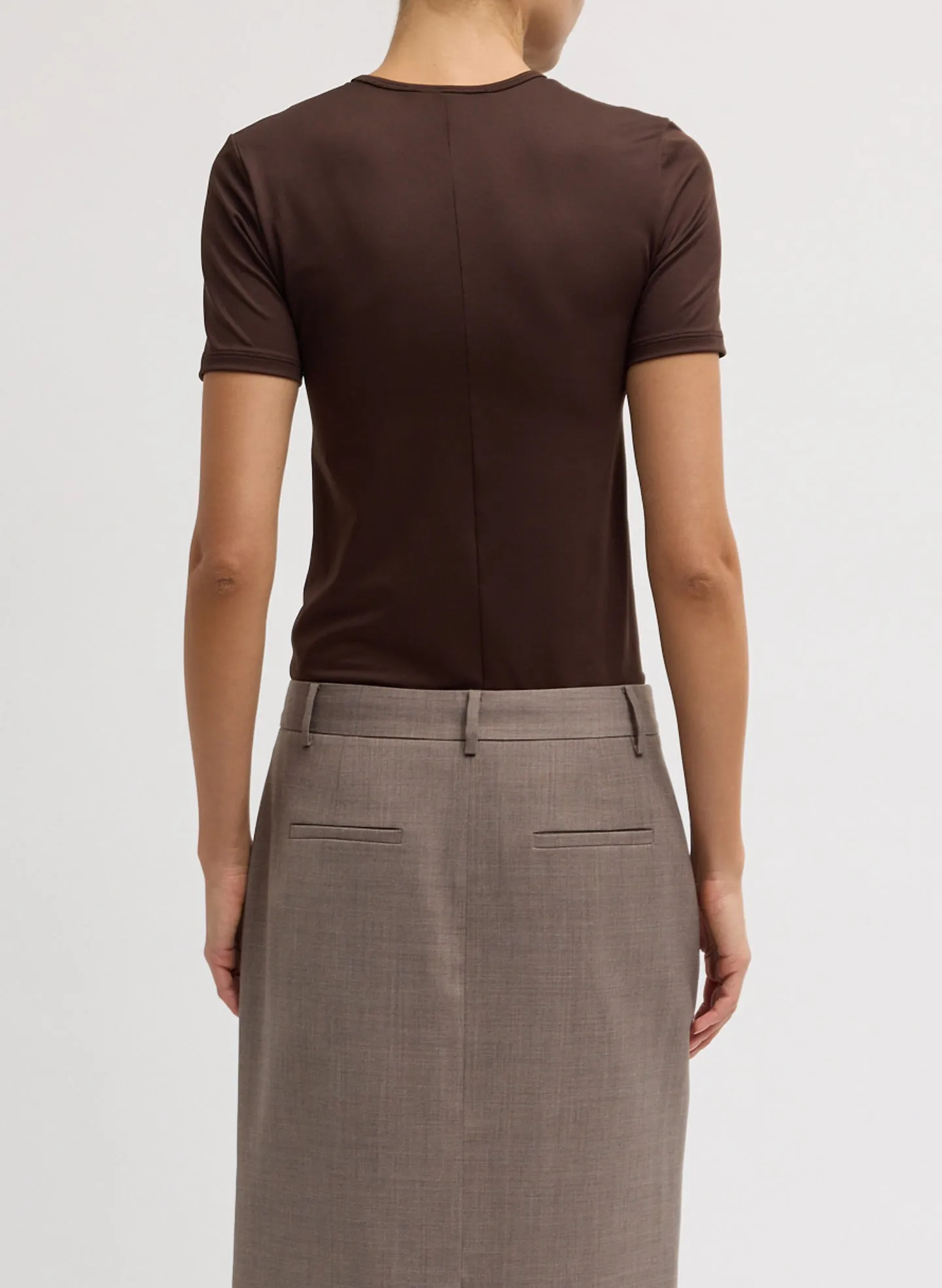 Stretch Light Weight Tech Knit Short Sleeve T-Shirt sold by Tibi product image thumbnail 2