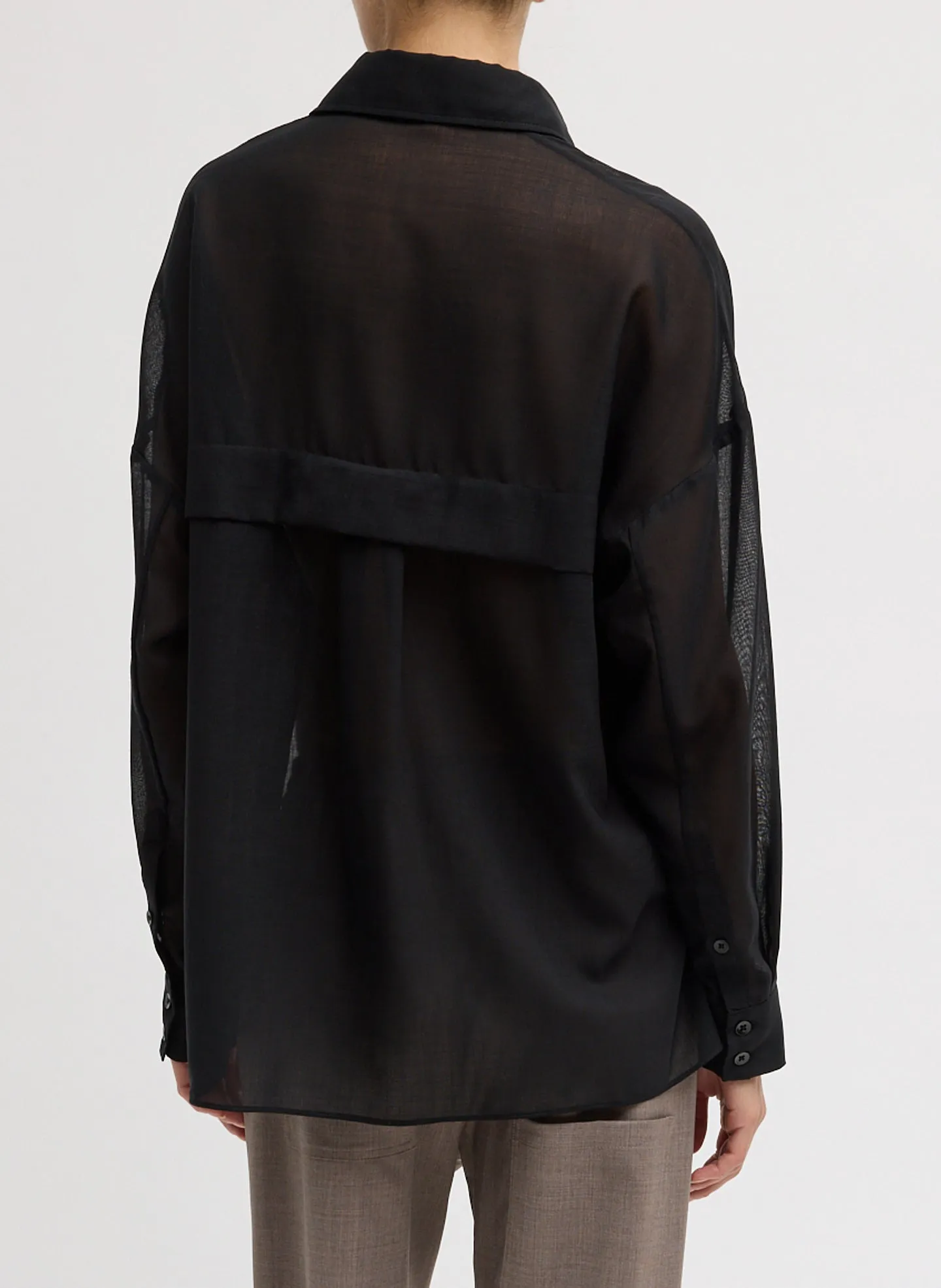 Sheer Wool Gauze Oversized Shirt sold by Tibi product image thumbnail 3