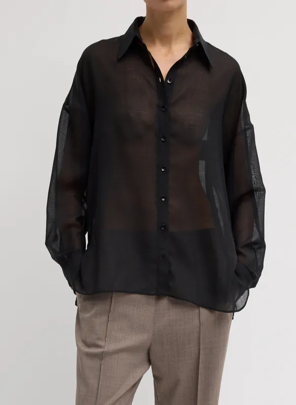 Sheer Wool Gauze Oversized Shirt sold by Tibi