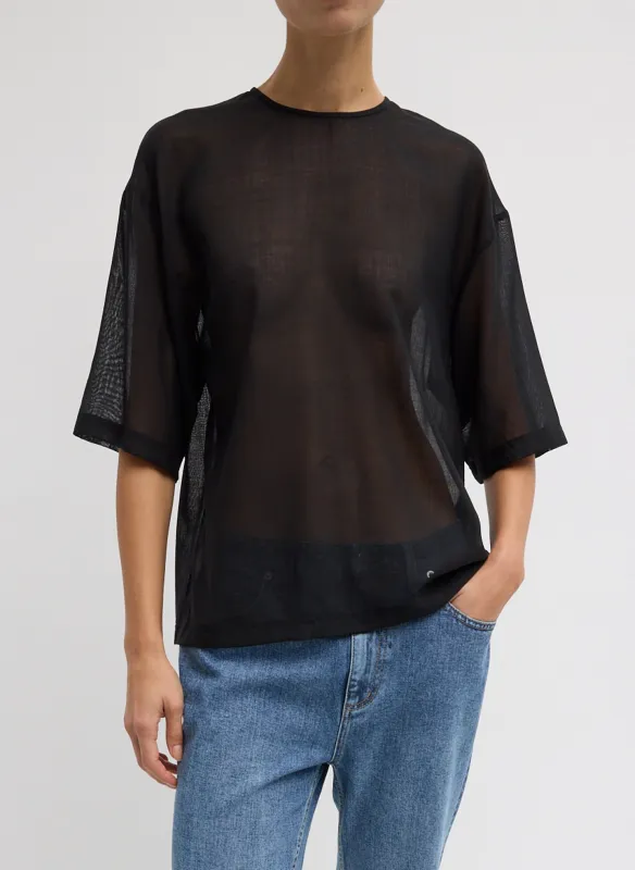 Sheer Wool Gauze Easy T-Shirt sold by Tibi
