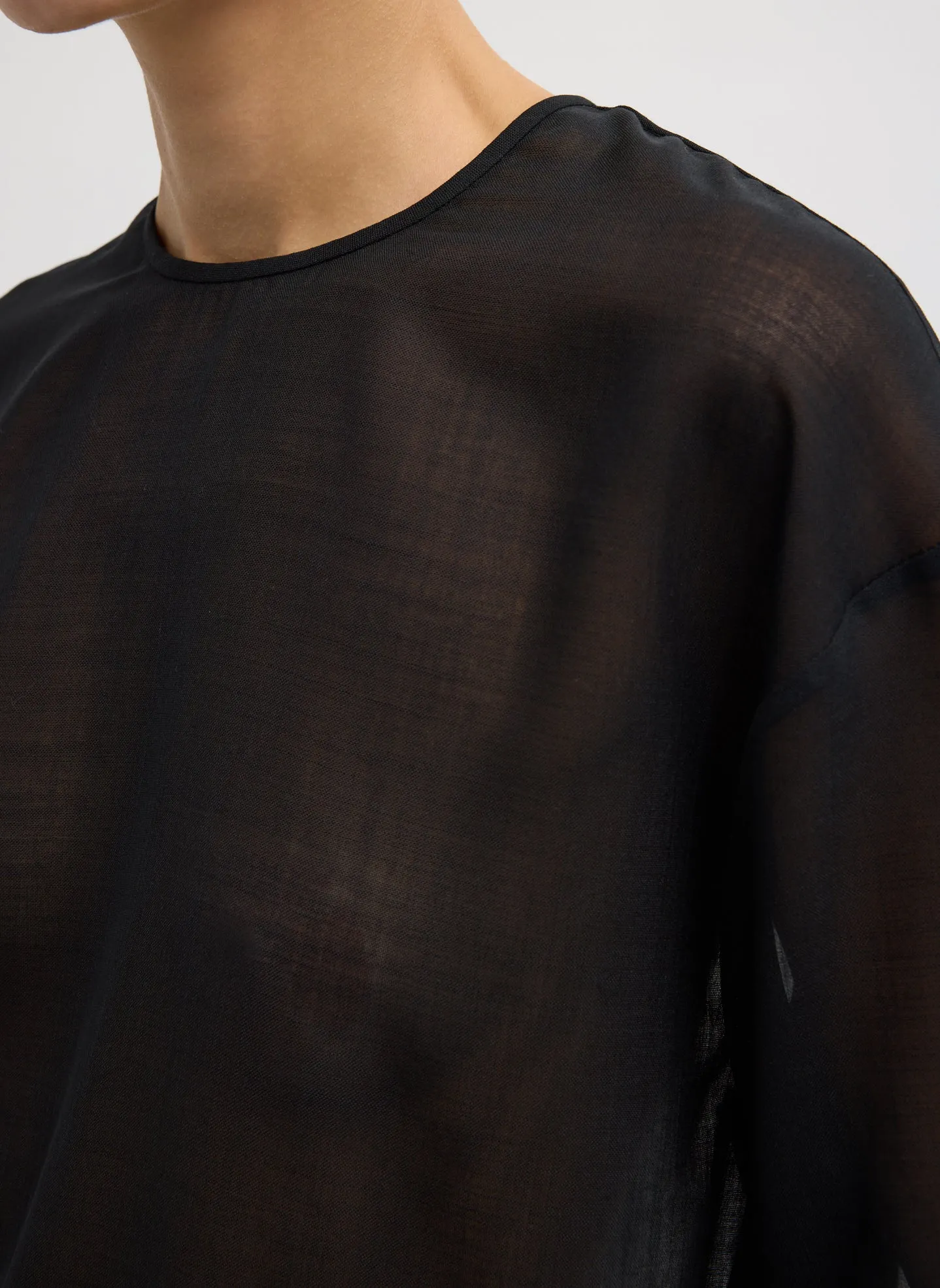 Sheer Wool Gauze Easy T-Shirt sold by Tibi product image thumbnail 5