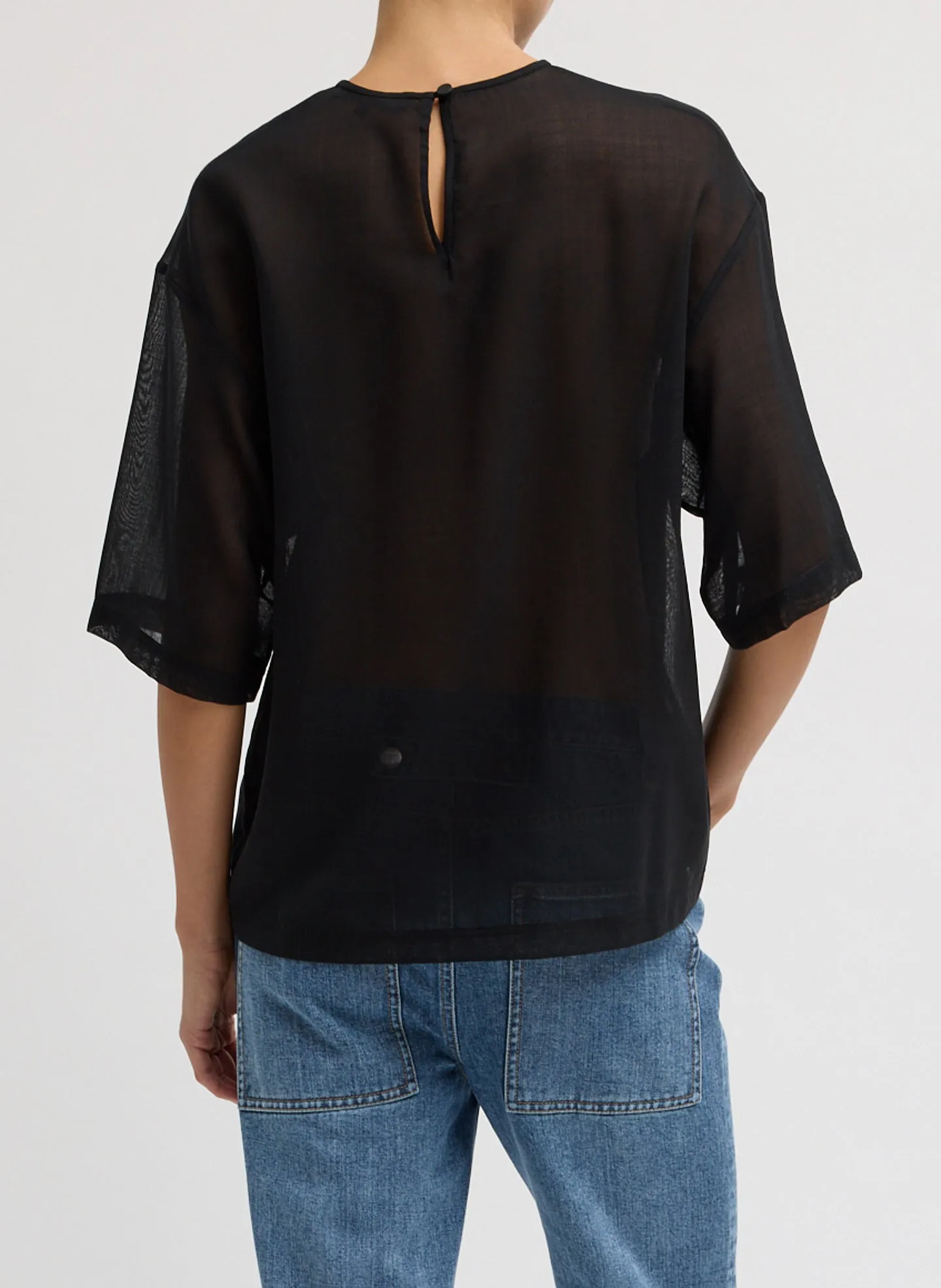 Sheer Wool Gauze Easy T-Shirt sold by Tibi product image thumbnail 3