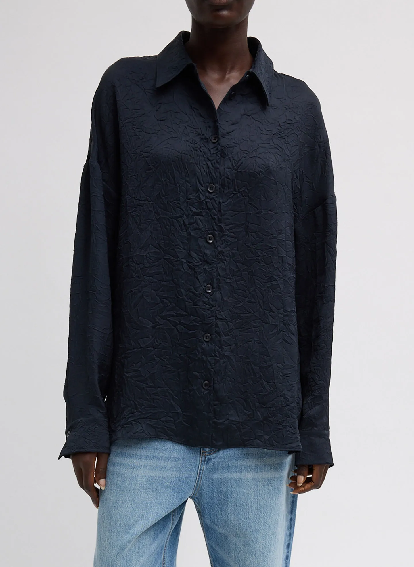 Crinkle Shirting Oversized Shirt sold by Tibi