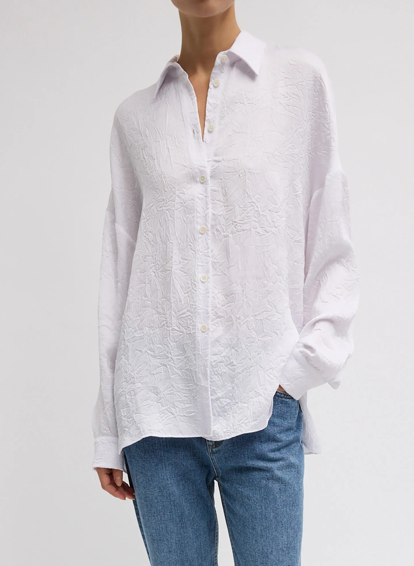 Crinkle Shirting Oversized Shirt sold by Tibi