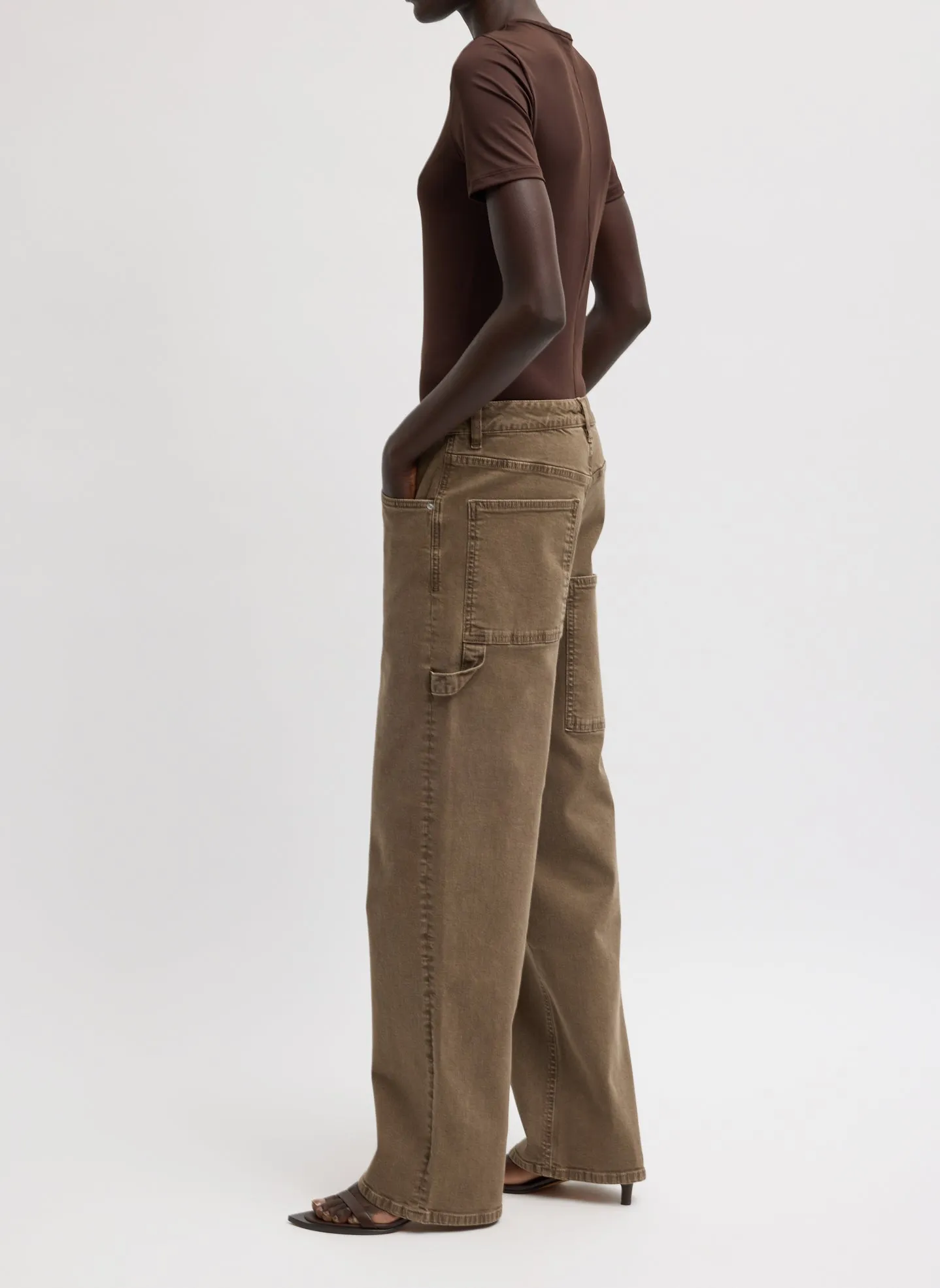 Garment Wash Stretch Twill Slouchy Carpenter Jean sold by Tibi product image thumbnail 2