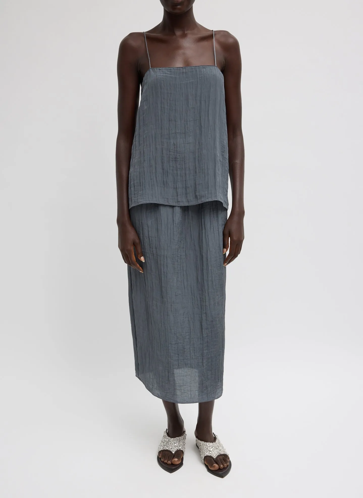 The Crinkle Slip Skirt sold by Tibi