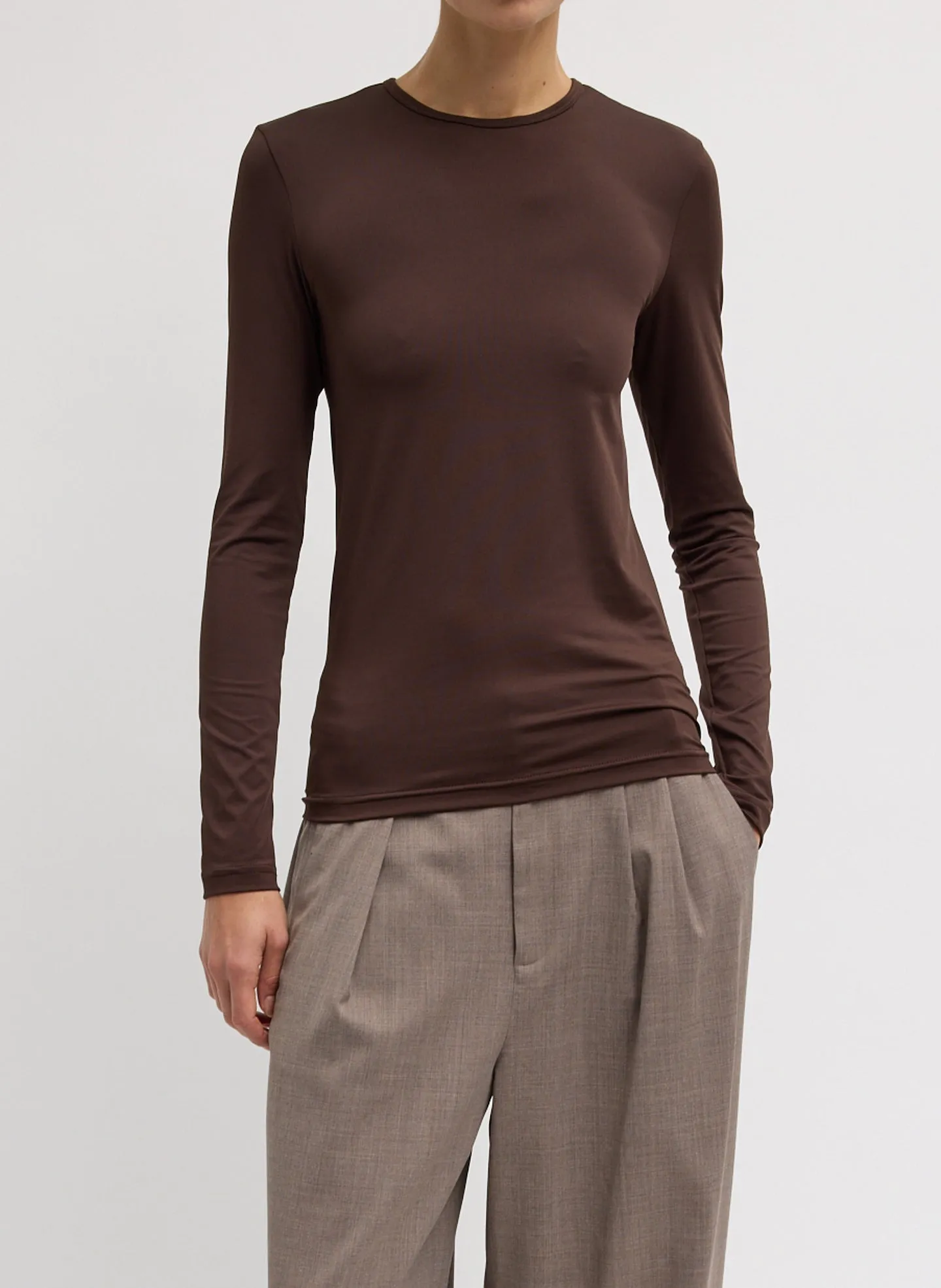 Stretch Light Weight Tech Knit Crewneck Pullover T-Shirt sold by Tibi