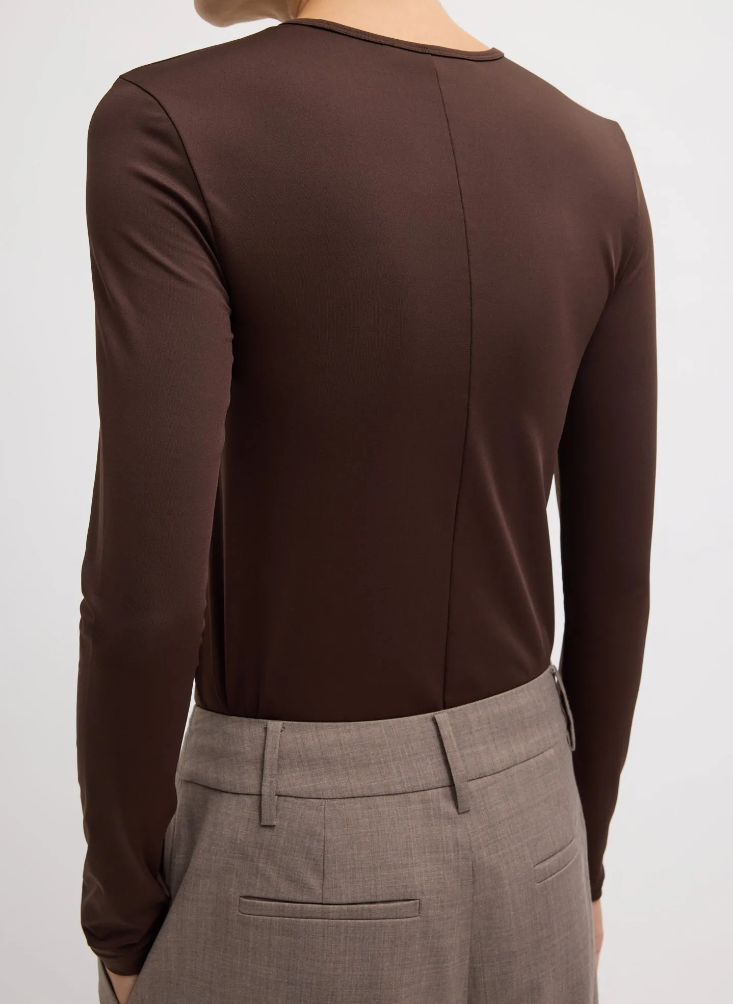 Stretch Light Weight Tech Knit Crewneck Pullover T-Shirt sold by Tibi product image thumbnail 3