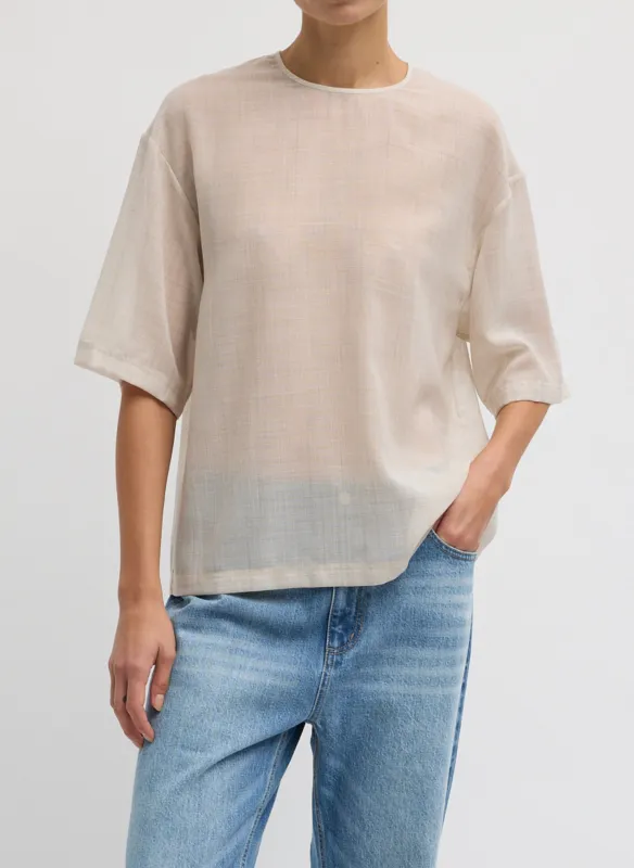 Sheer Wool Gauze Easy T-Shirt sold by Tibi