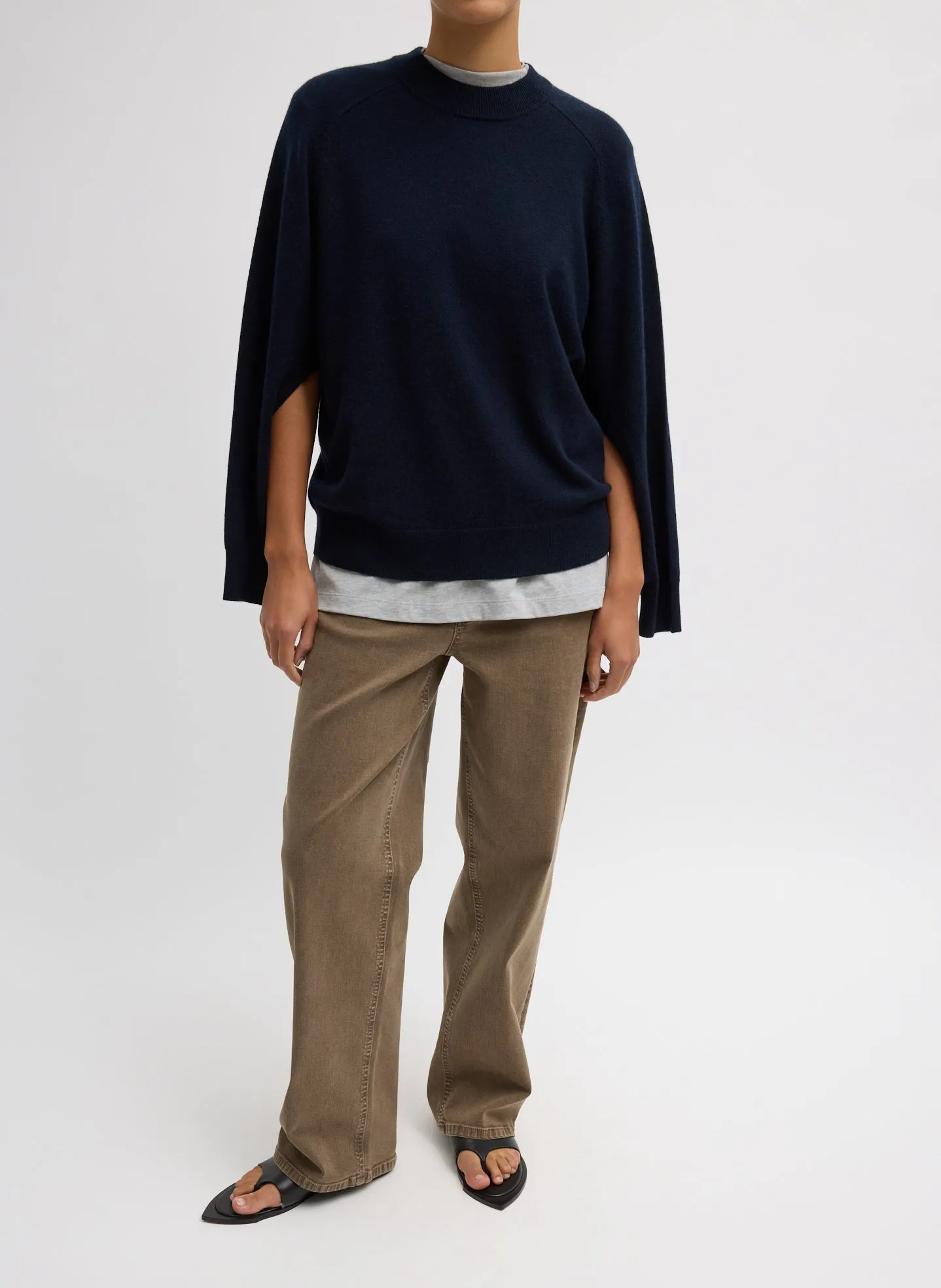 Washable Cashmere Crewneck Cut Out Sleeve Sweater sold by Tibi product image thumbnail 4