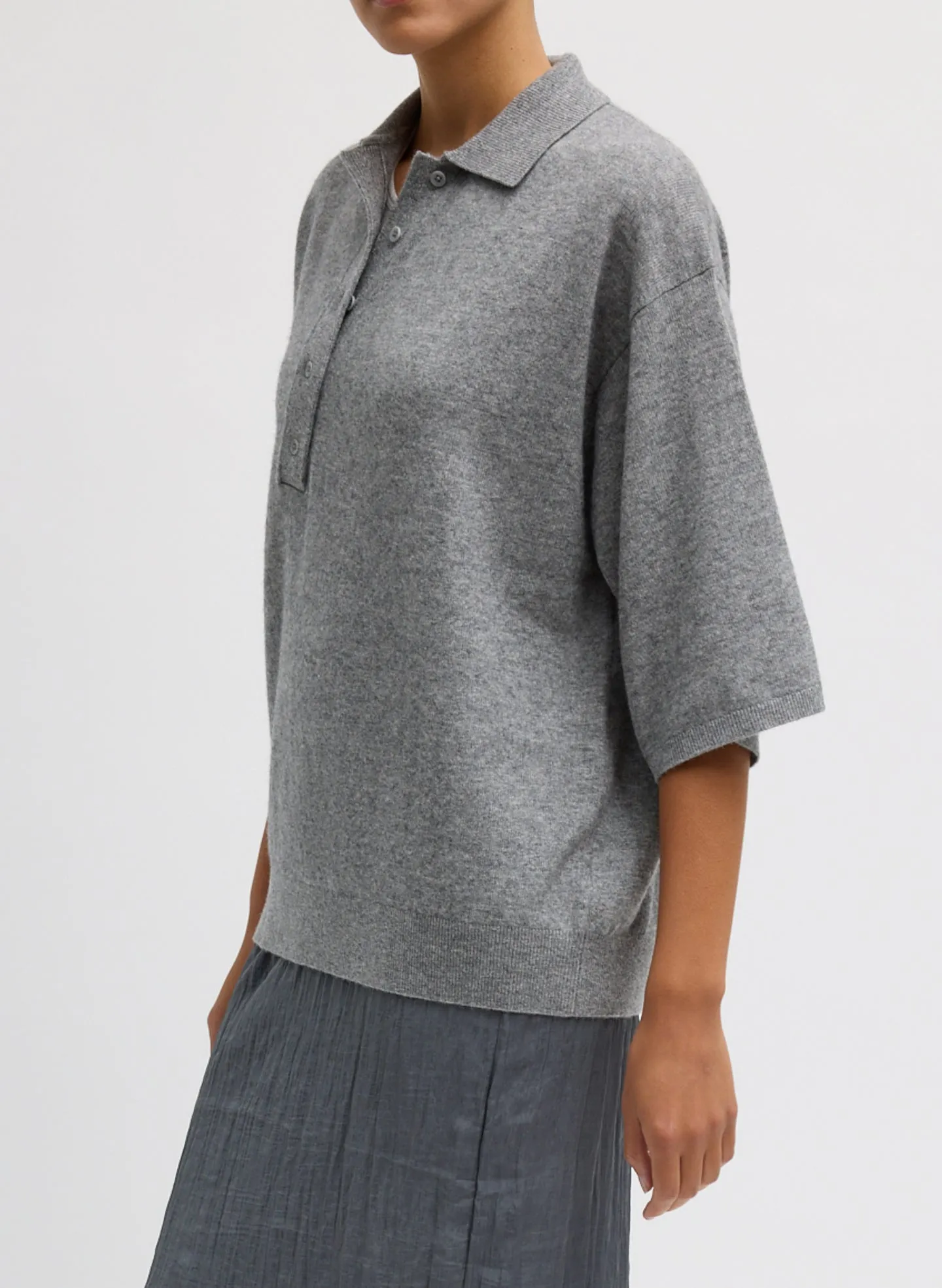 Washable Cashmere Oversized Easy Polo sold by Tibi product image thumbnail 2