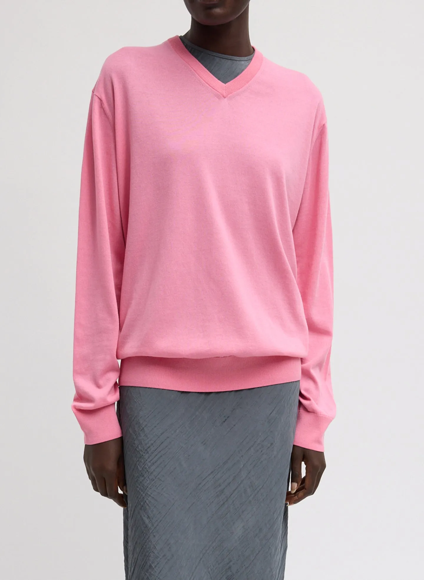 Super Fine Gauge Perfect V-Neck Men's Pullover sold by Tibi