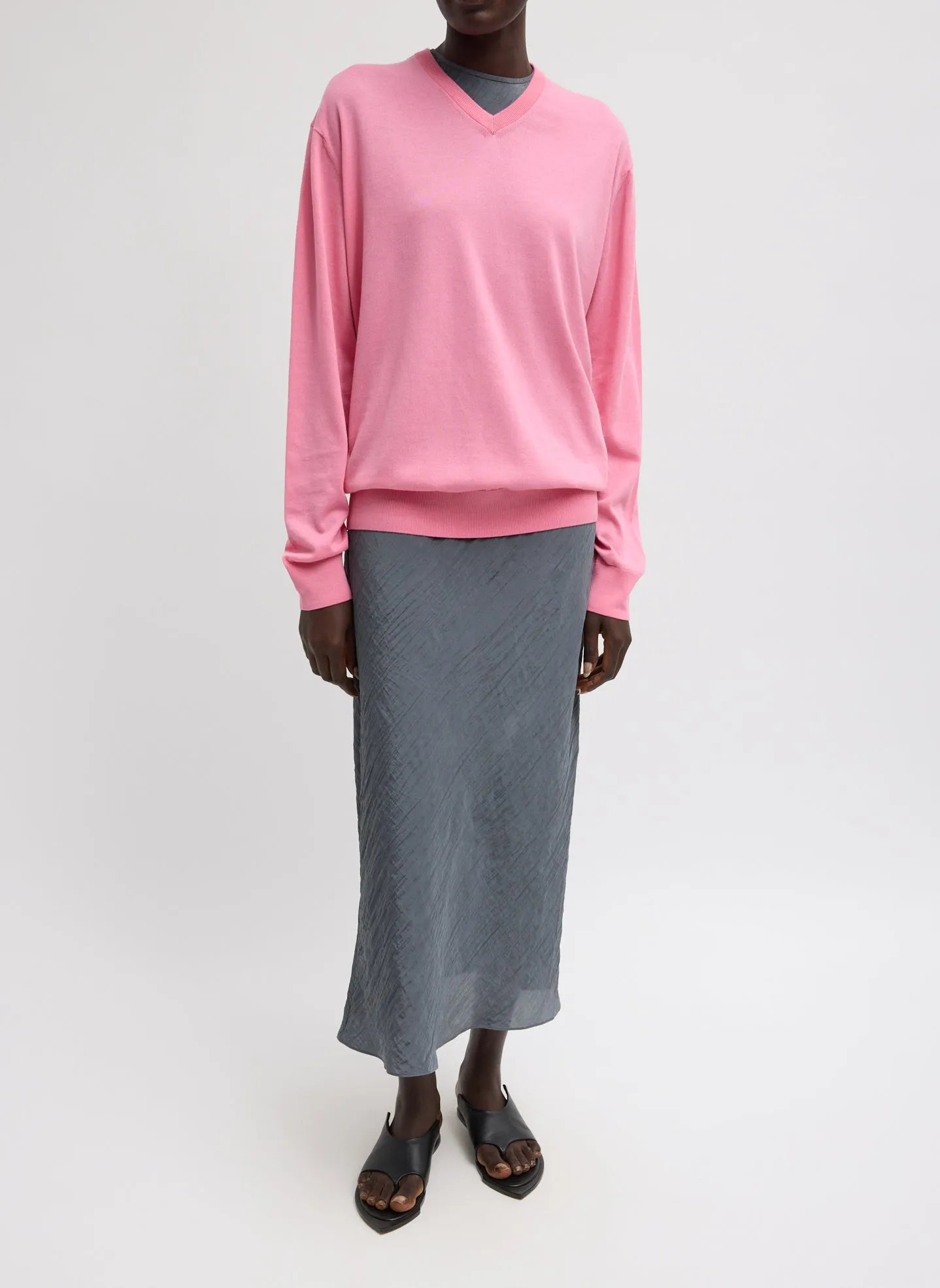 Super Fine Gauge Perfect V-Neck Men's Pullover sold by Tibi product image thumbnail 4